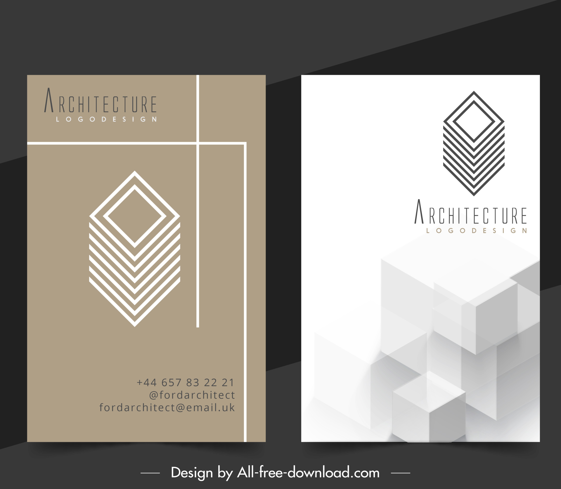 architect business card design templates geometric shapes decor