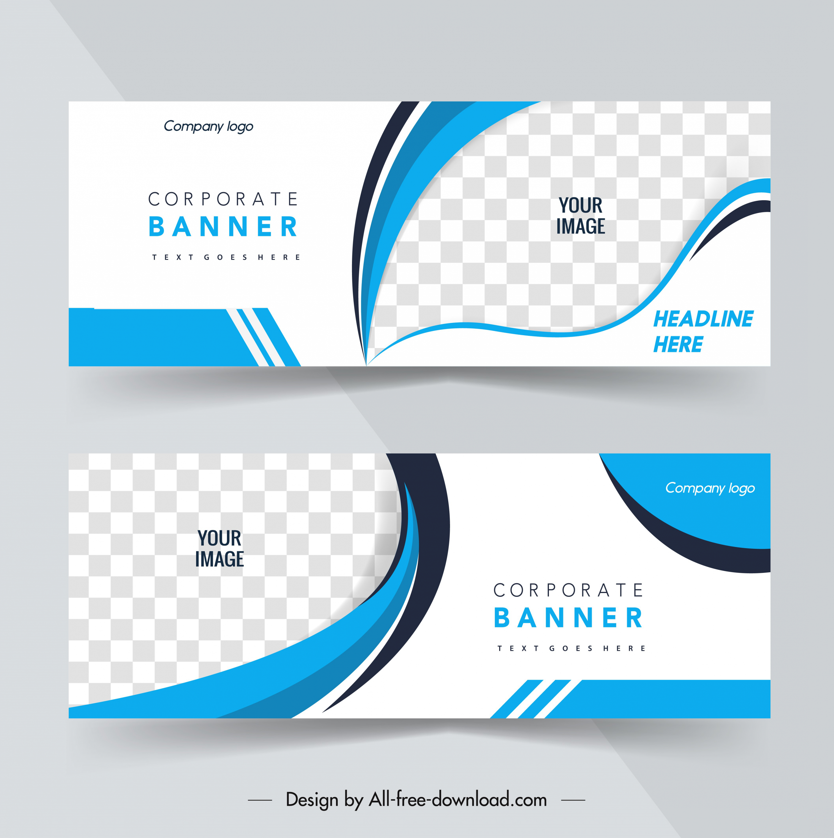 corporate banner templates elegant bright checkered curves decor