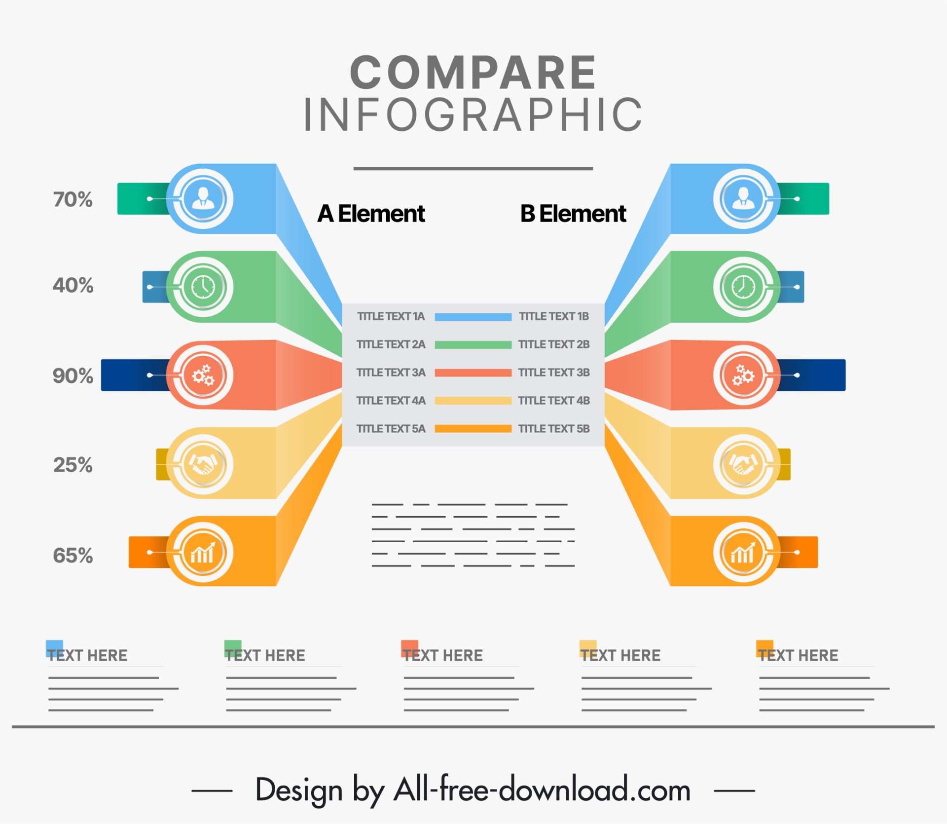 compare infographic template symmetric 3d