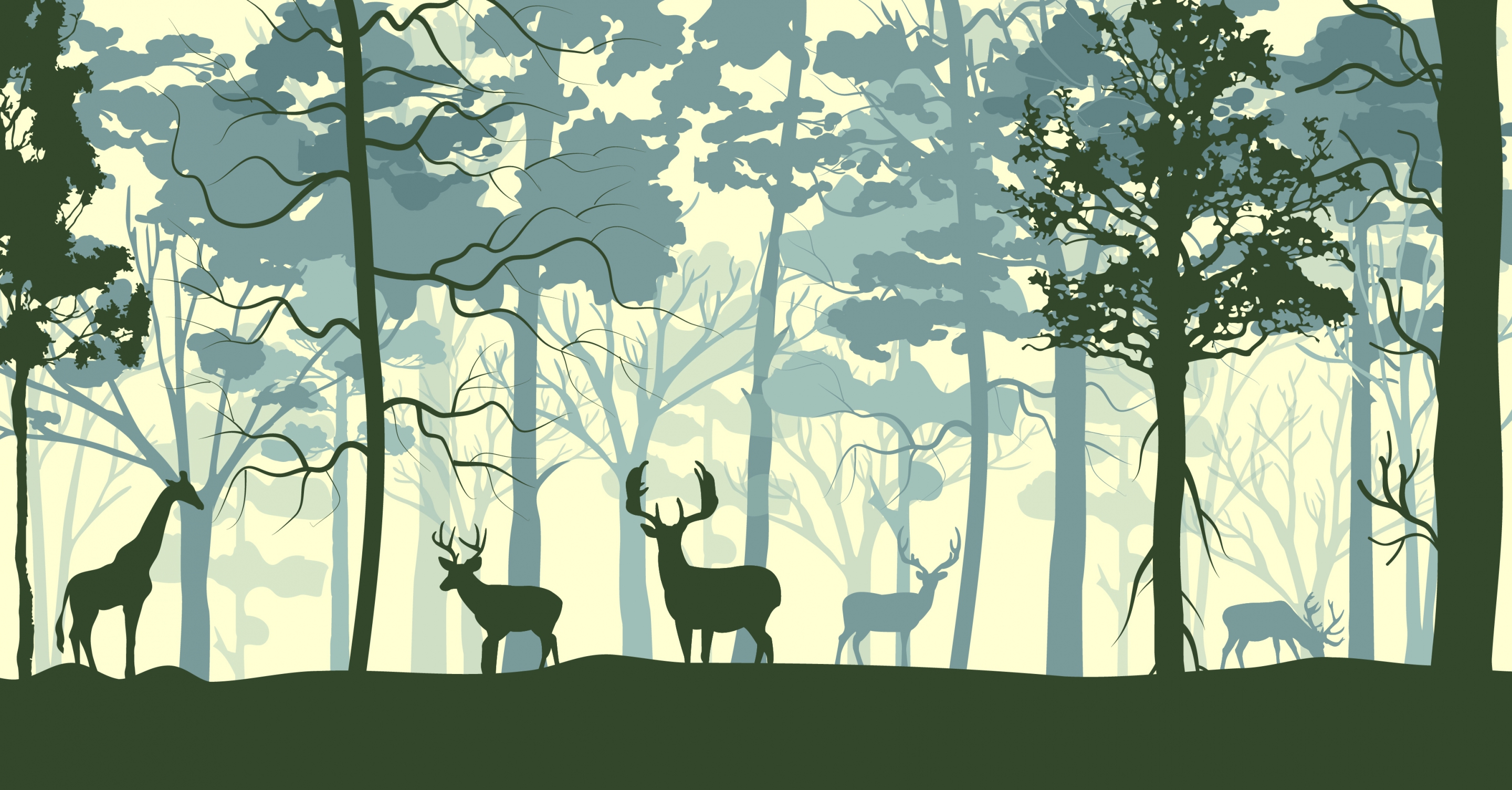 wild nature drawing forest animals icons silhouette design