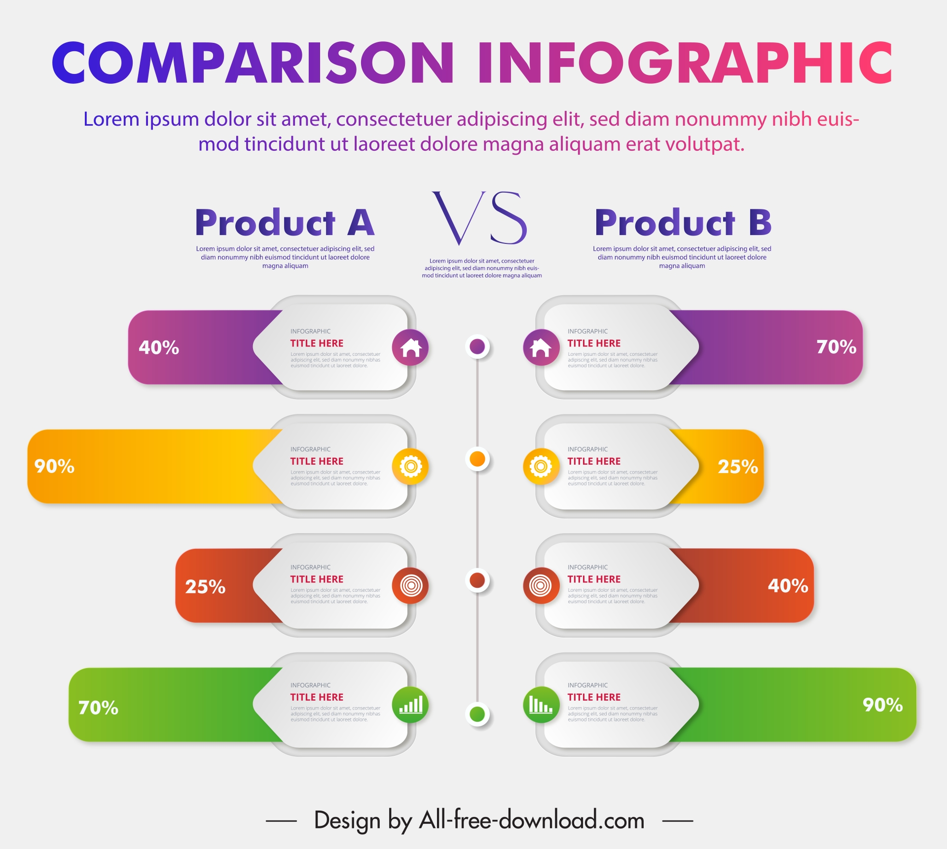 infographics for comparison flat modern elegant geometry 