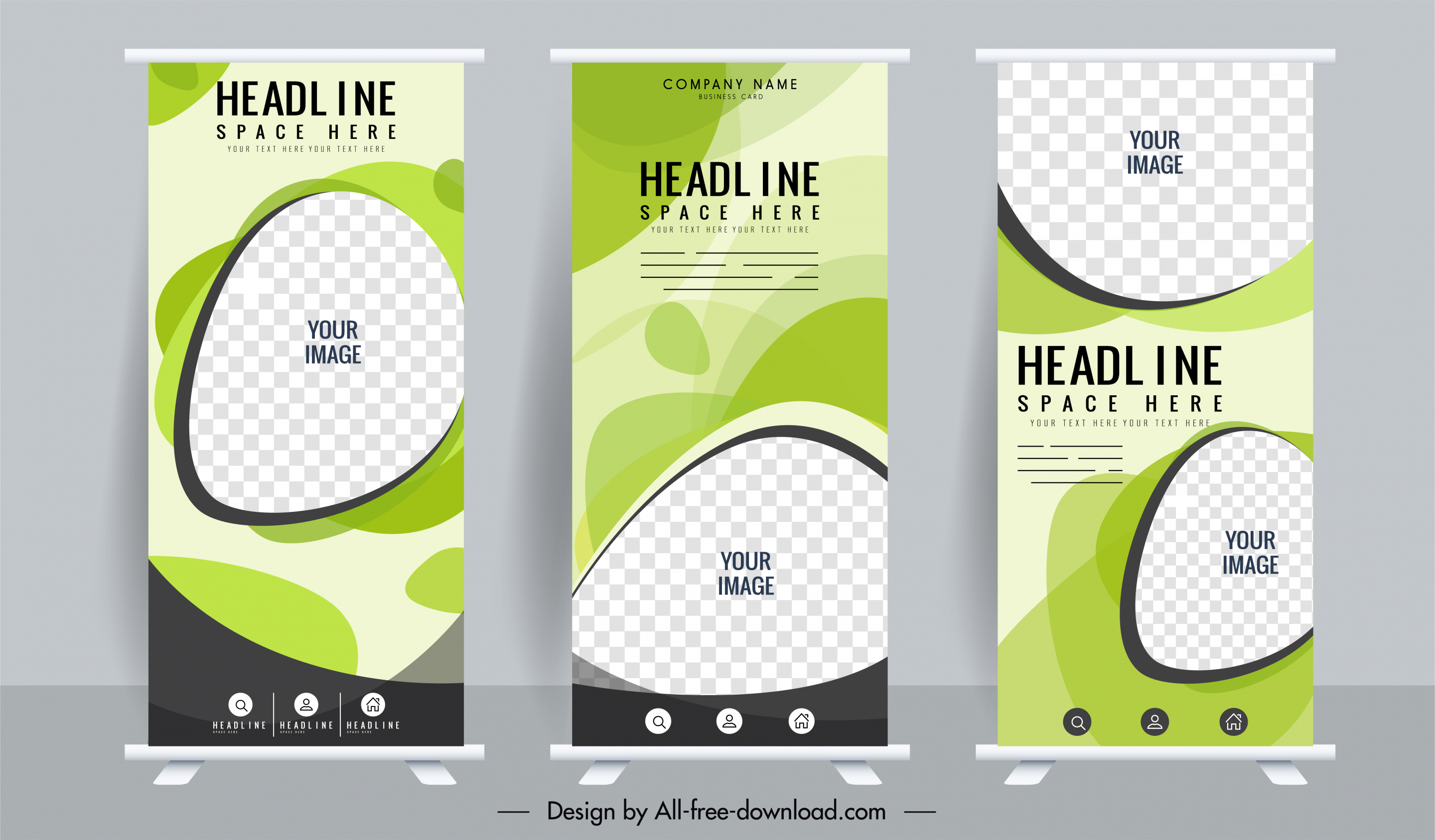 standee banner templates elegant green checkered decor