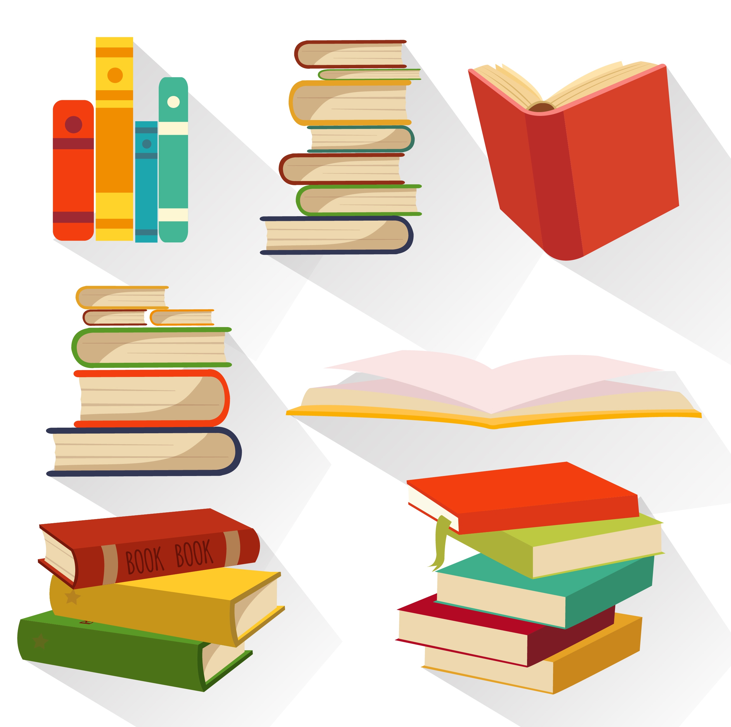 book icons collection various multicolored design