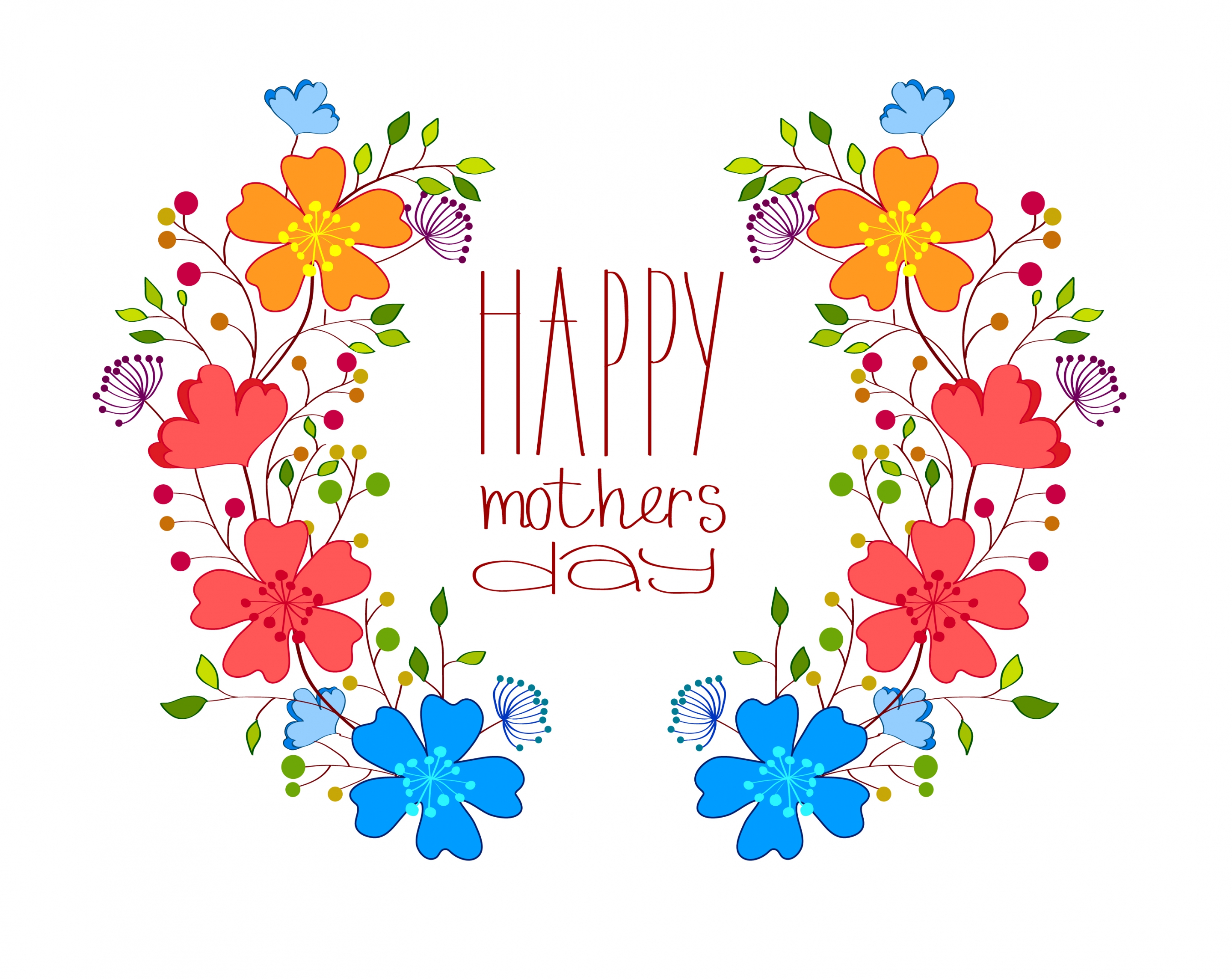 mother day backdrop colorful flower design handdrawn style