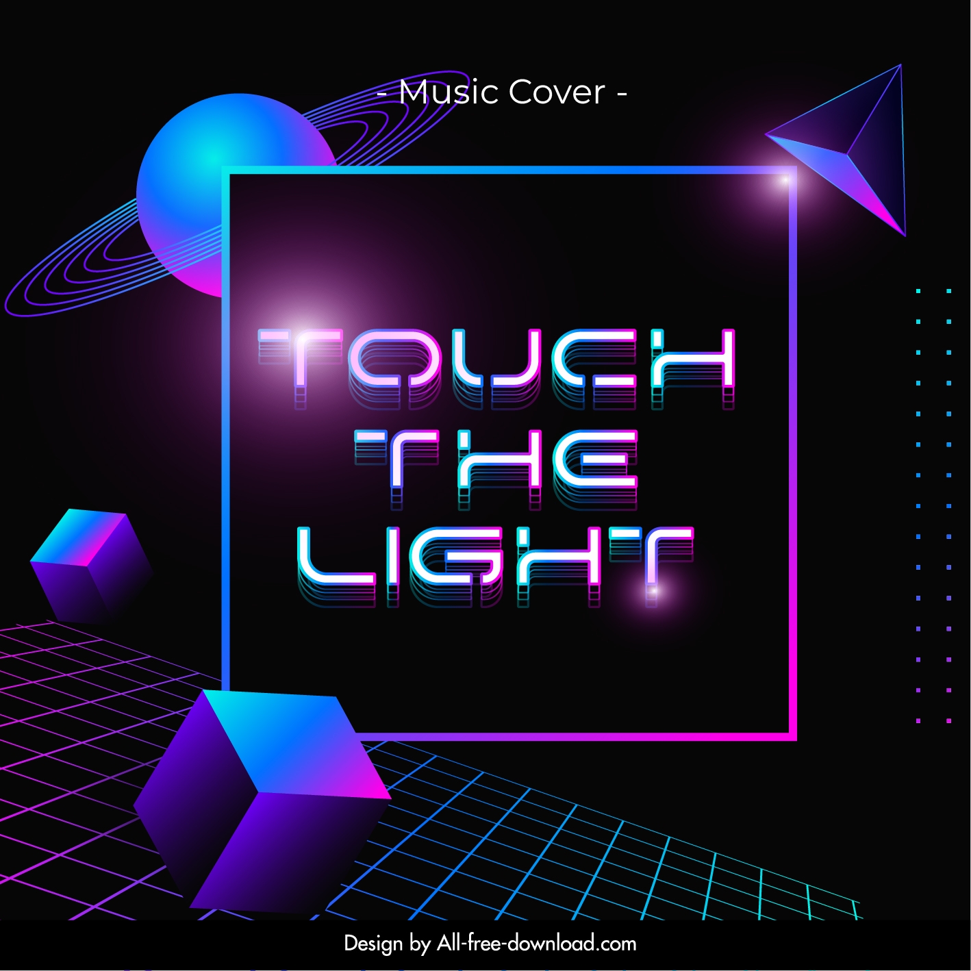 music cover art edm backdrop template modern 3d geometry