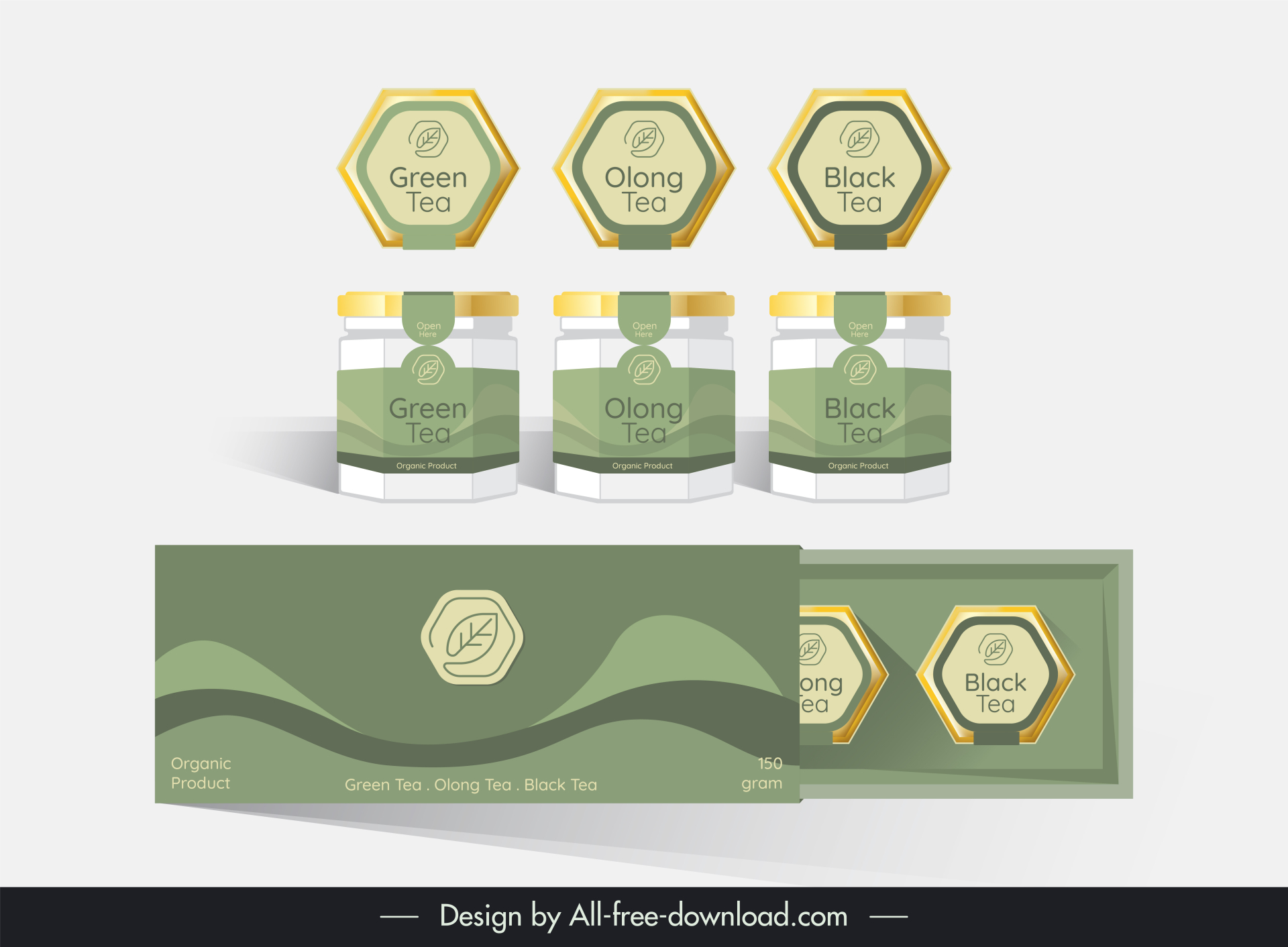 box and bottle jar sticker package template modern elegant decor