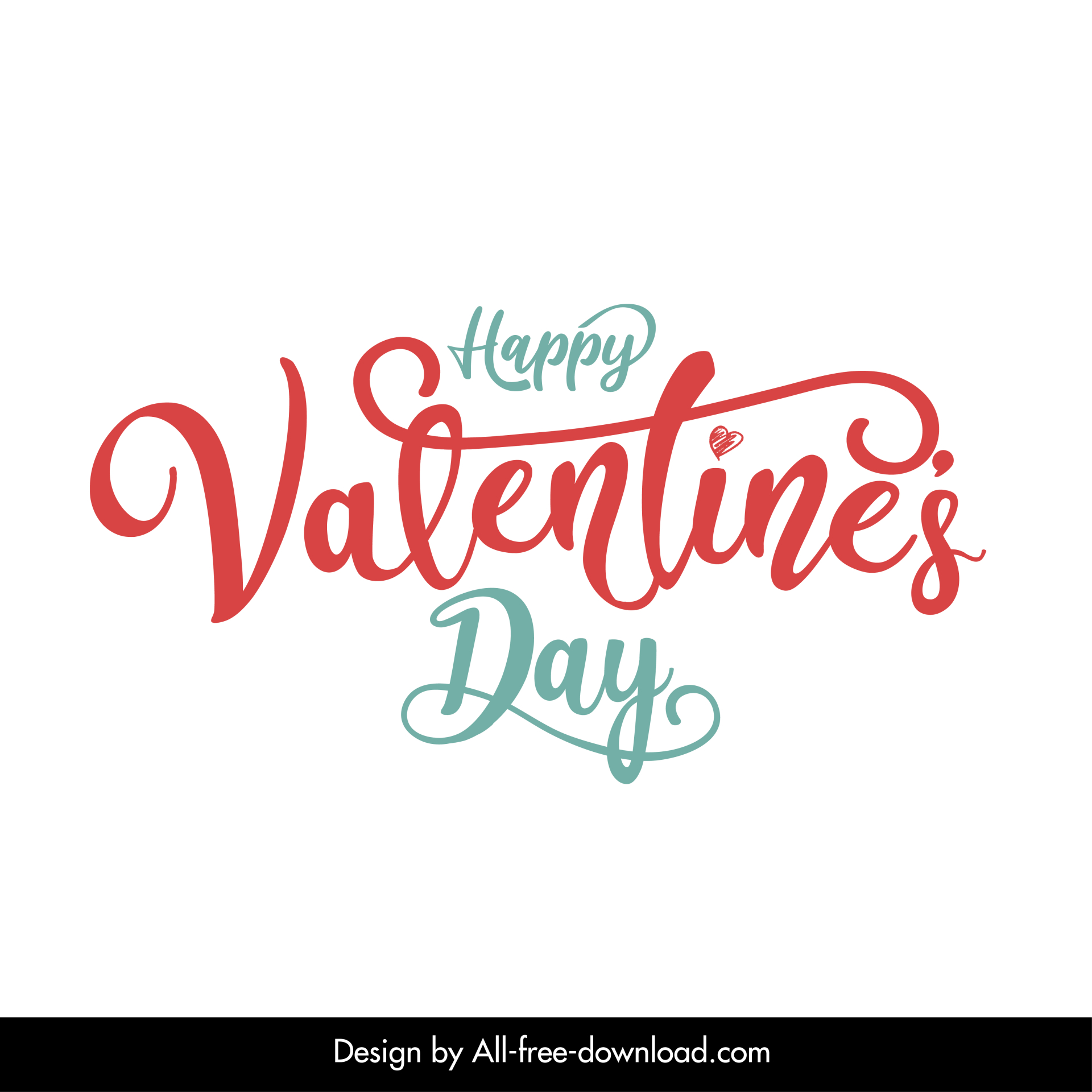 happy valentine day typography  template calligraphic font decor