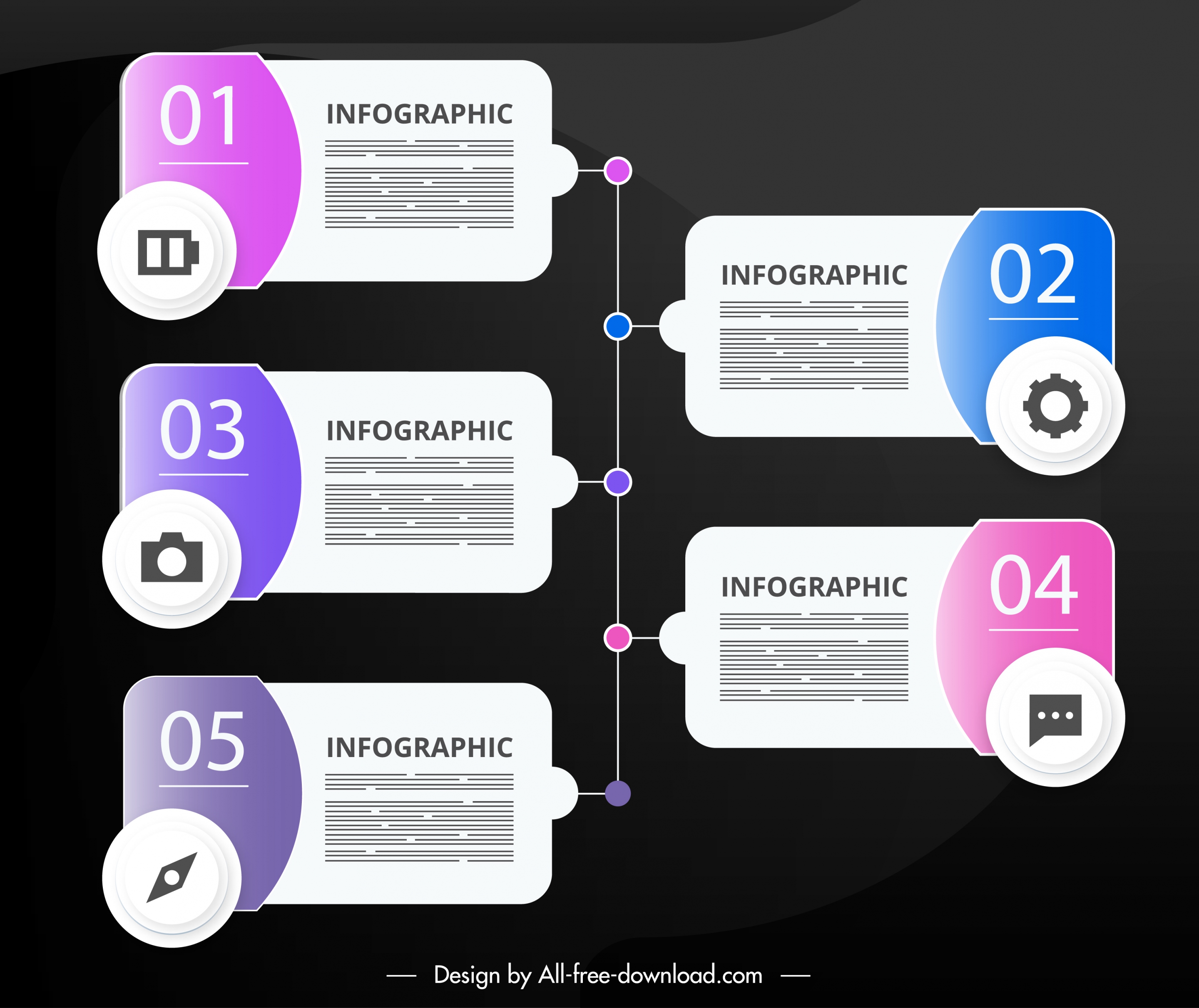 steps infographic template modern flat decor