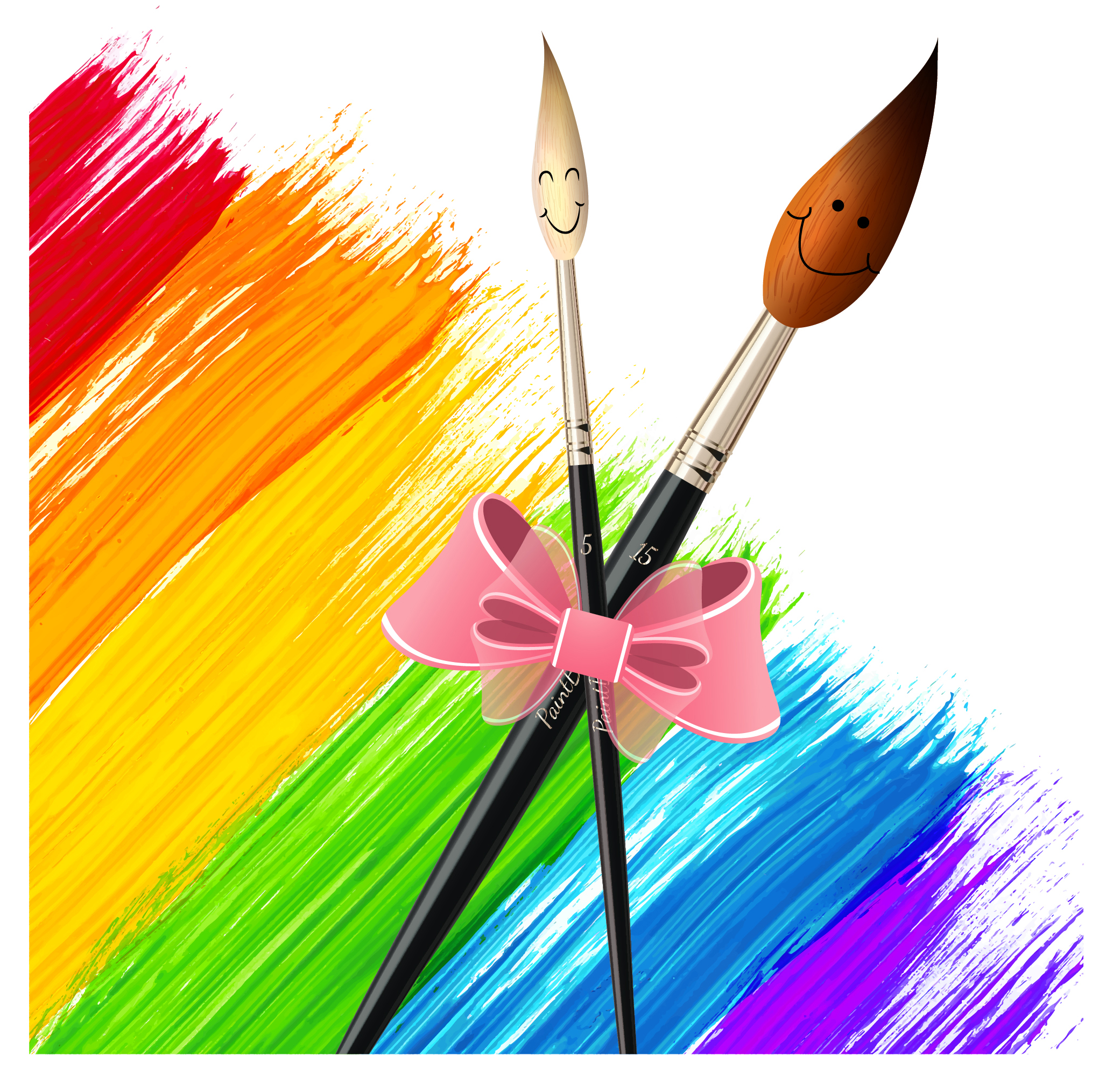 paintbrush drawing tool colorful background