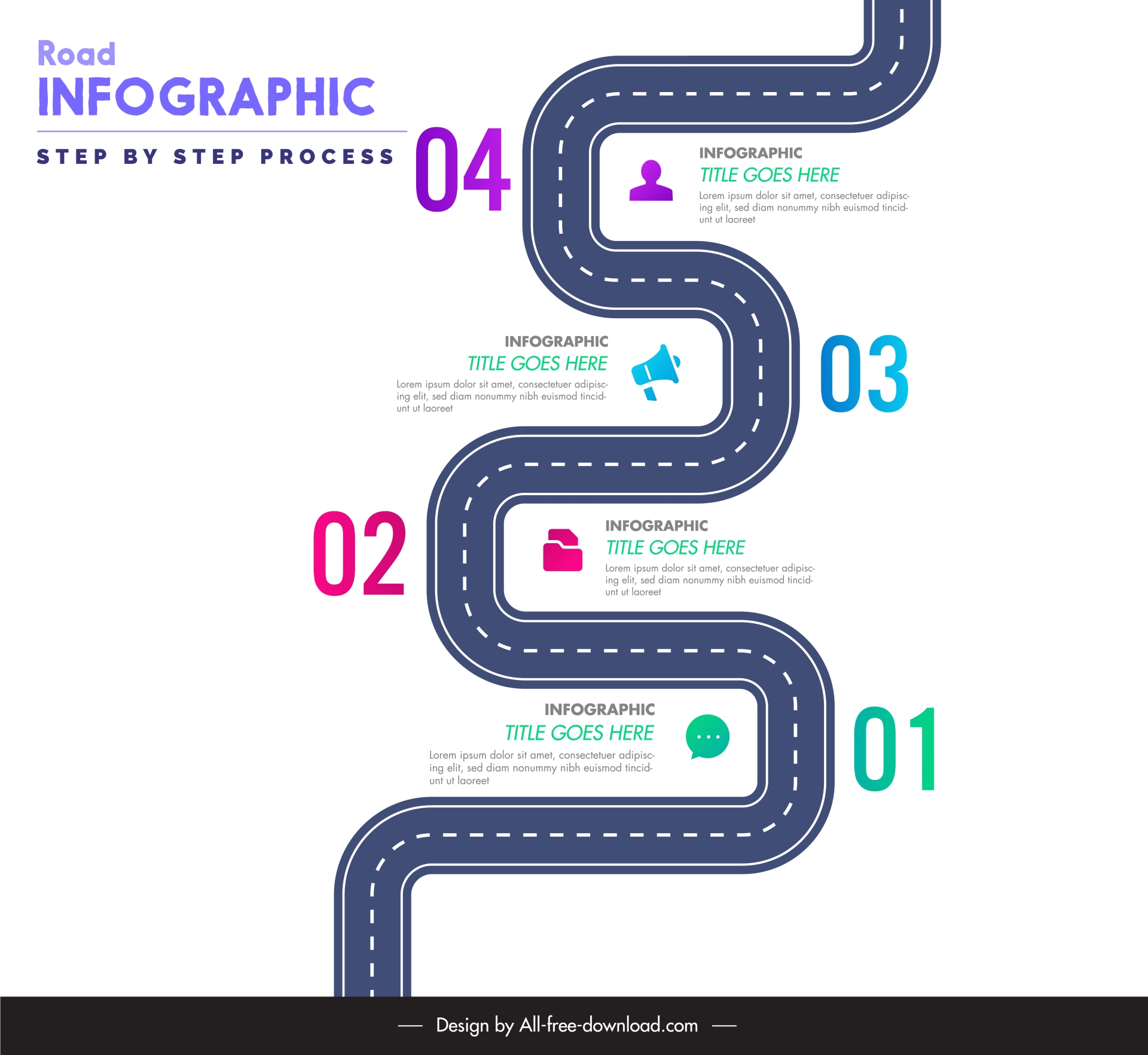 road infographic template modern elegant flat