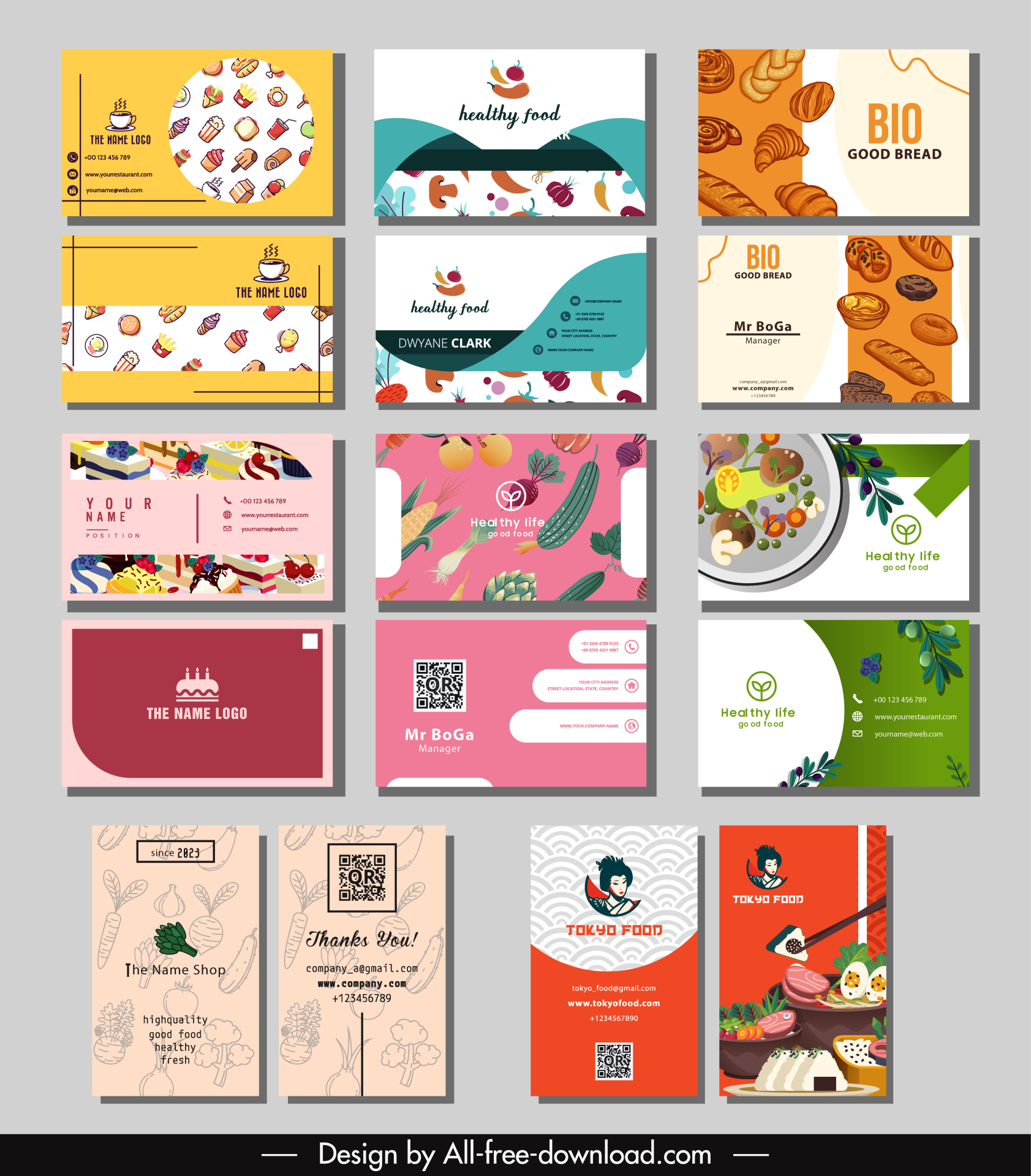 food business card templates elegant classic design 