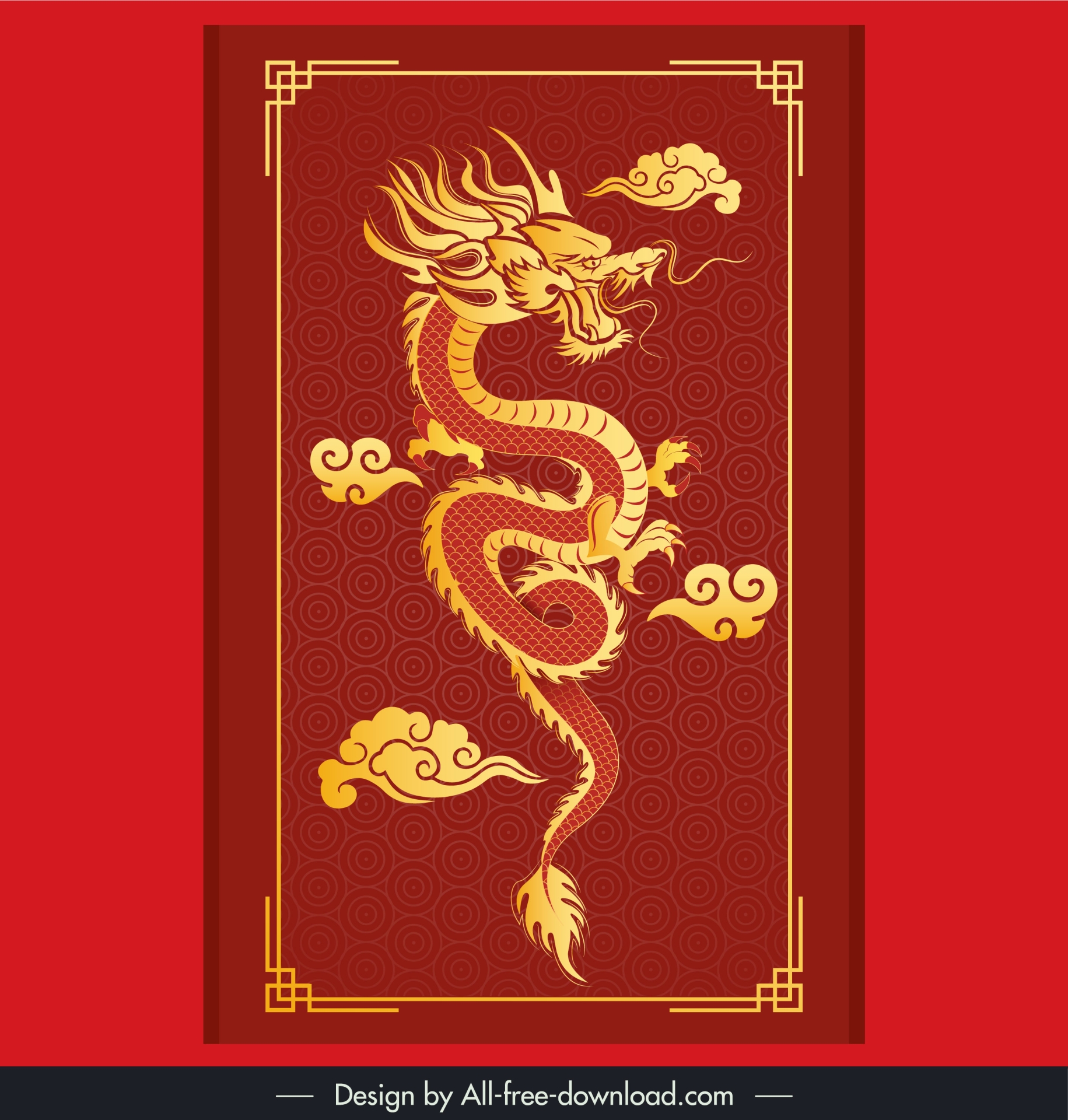 vector chinese dragon flyer elegant classic