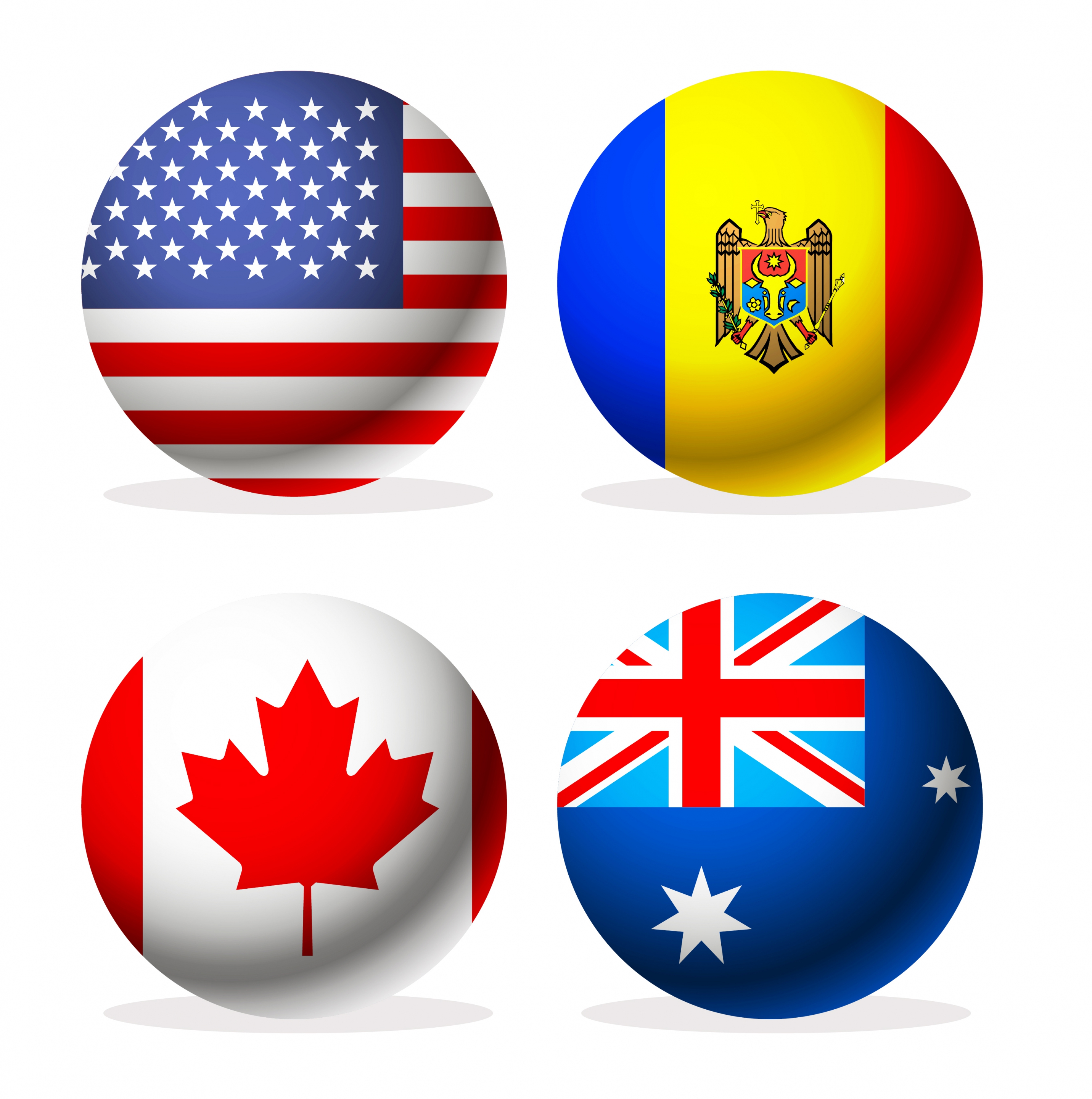 nations flags icons modern colorful circle isolation