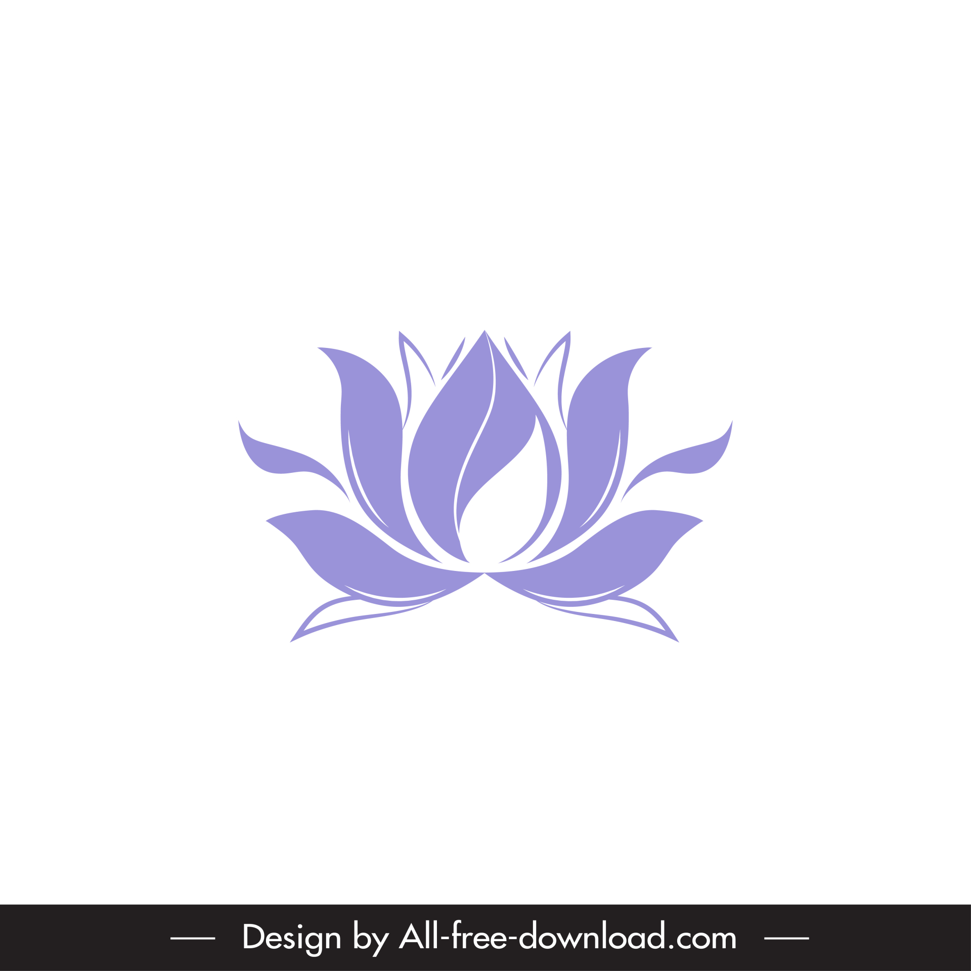 lotus sign icon flat classical symmetric shape outline