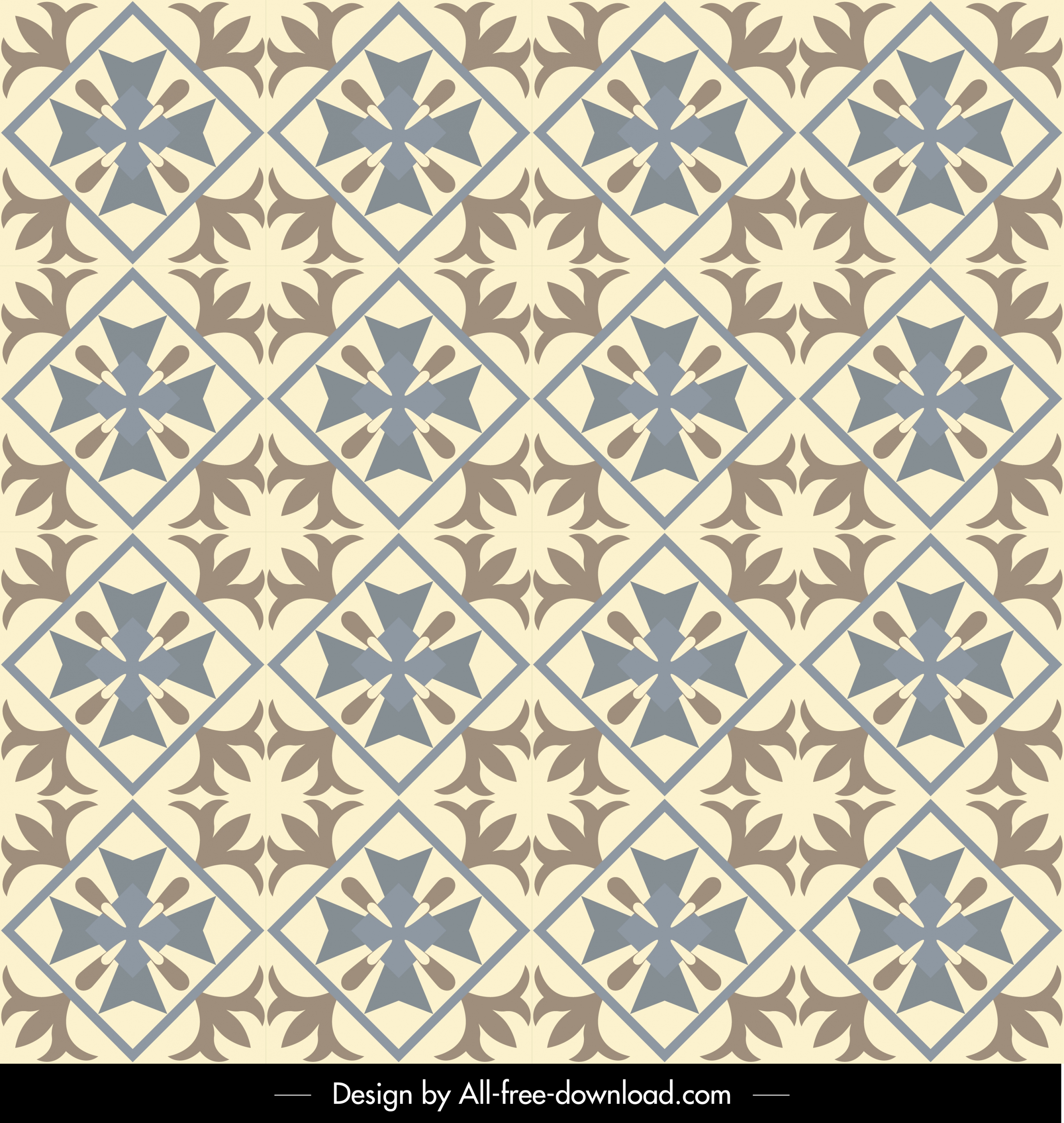 pattern template flat symmetrical retro decor