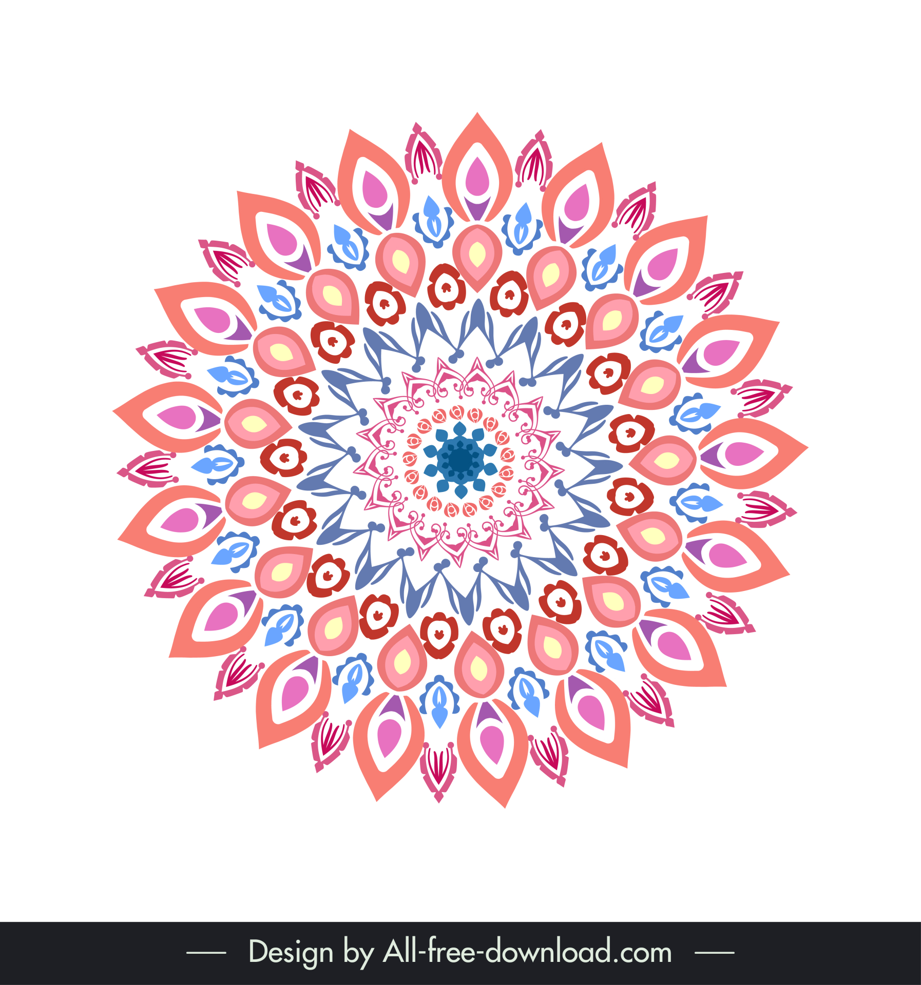  mandala sign icon colorful symmetrical delusive design