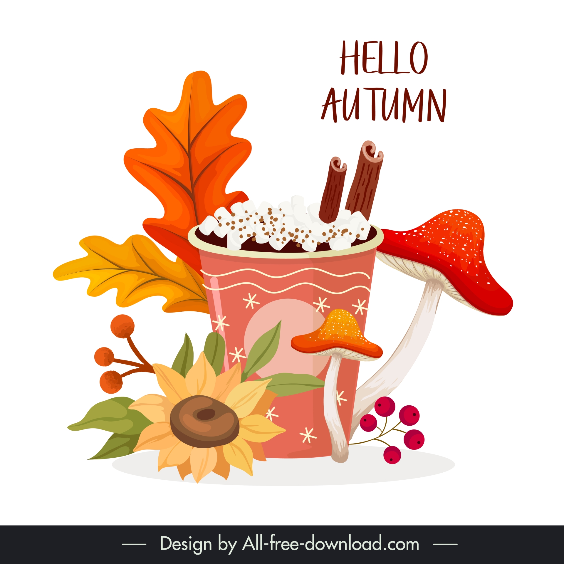 autumn design elements classic plants