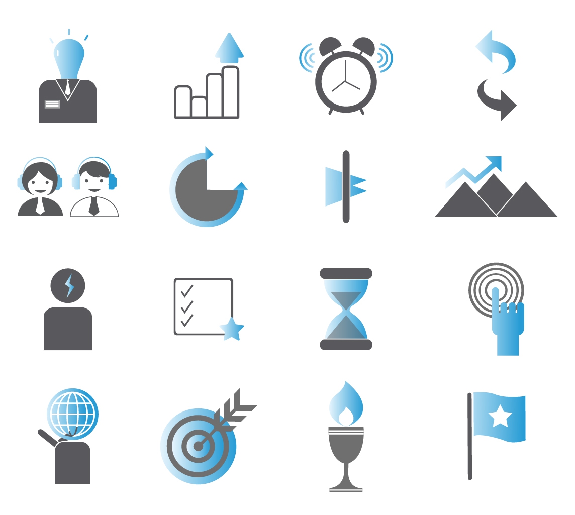 Productive and Efficiency Icon Set