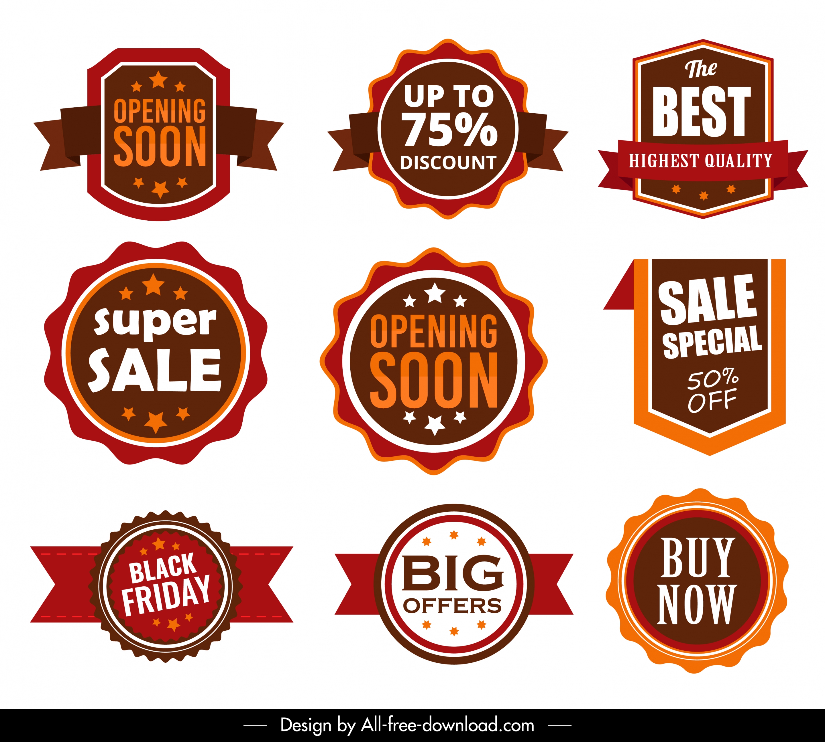 sale badges templates modern colored shapes design