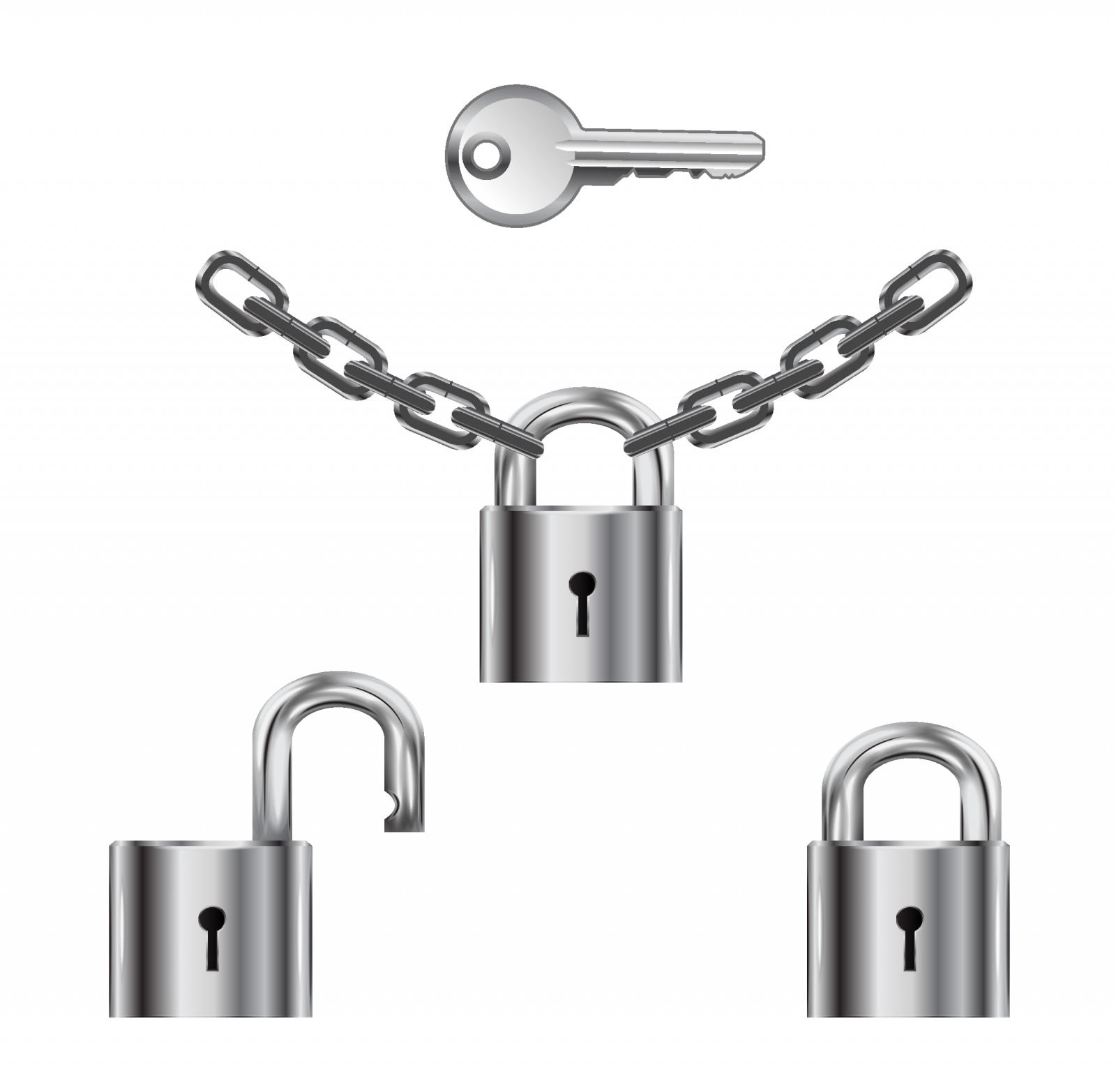 Padlocks set.