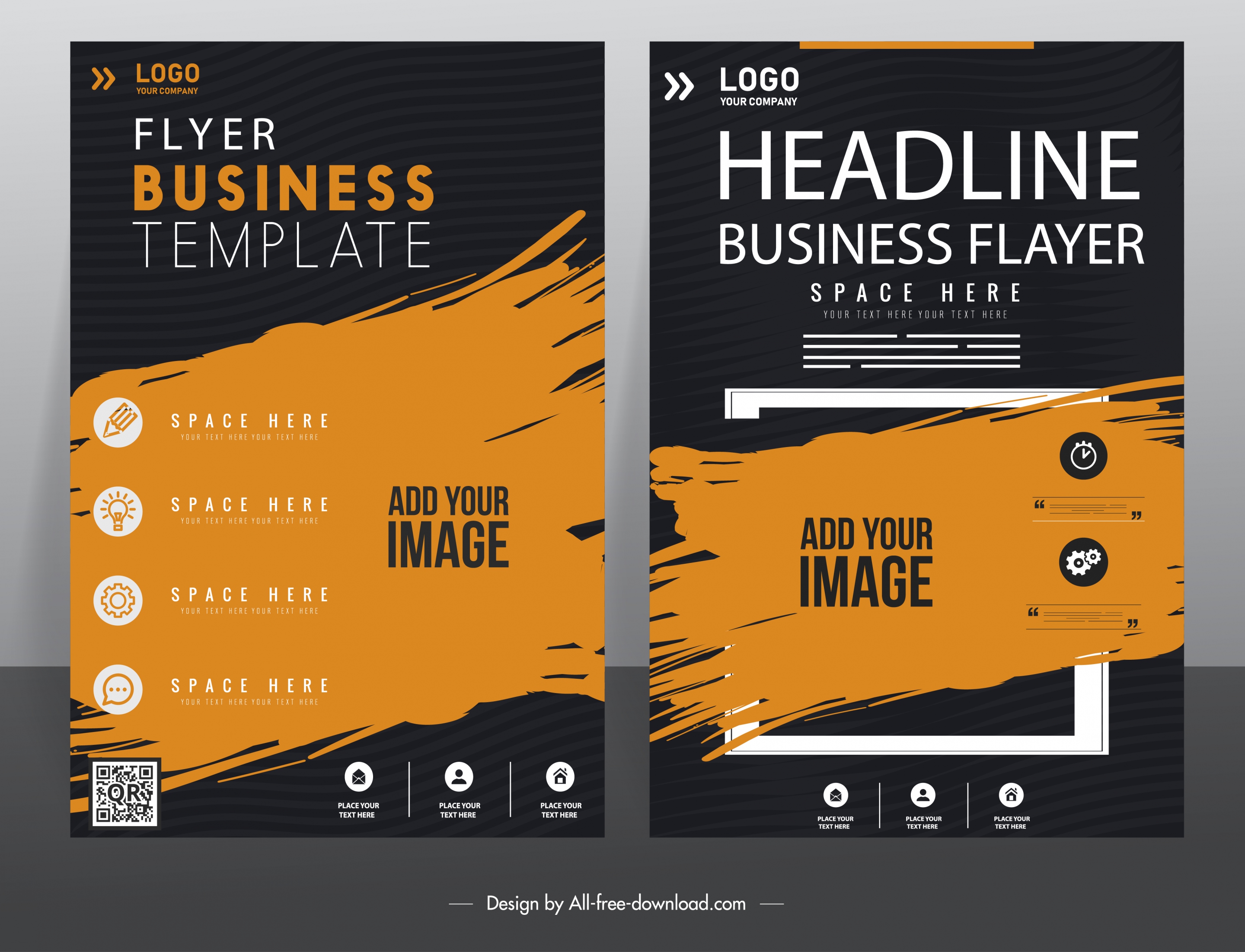 corporate flyer templates modern dark grunge decor