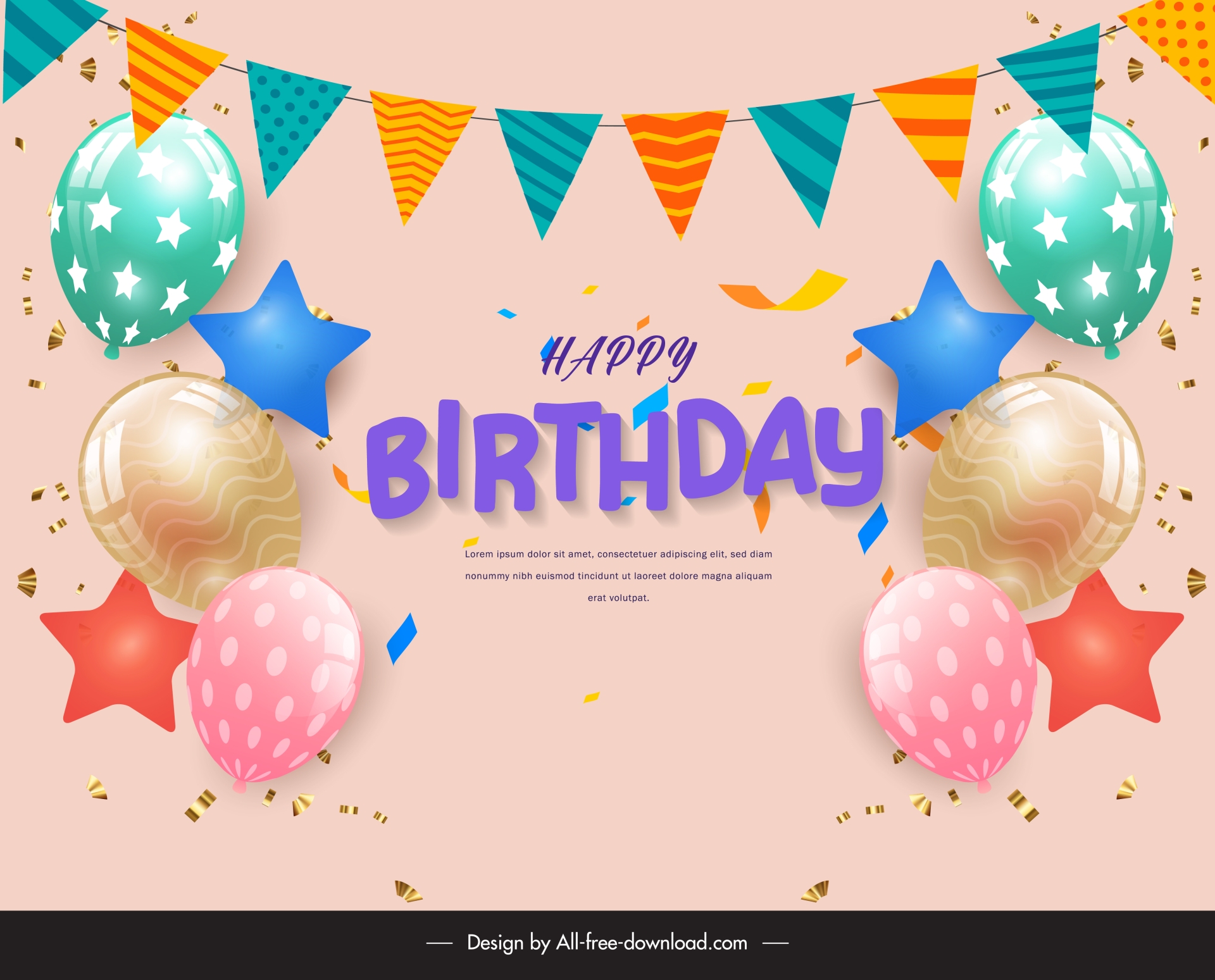 happy birthday backdrop template modern elegance decor