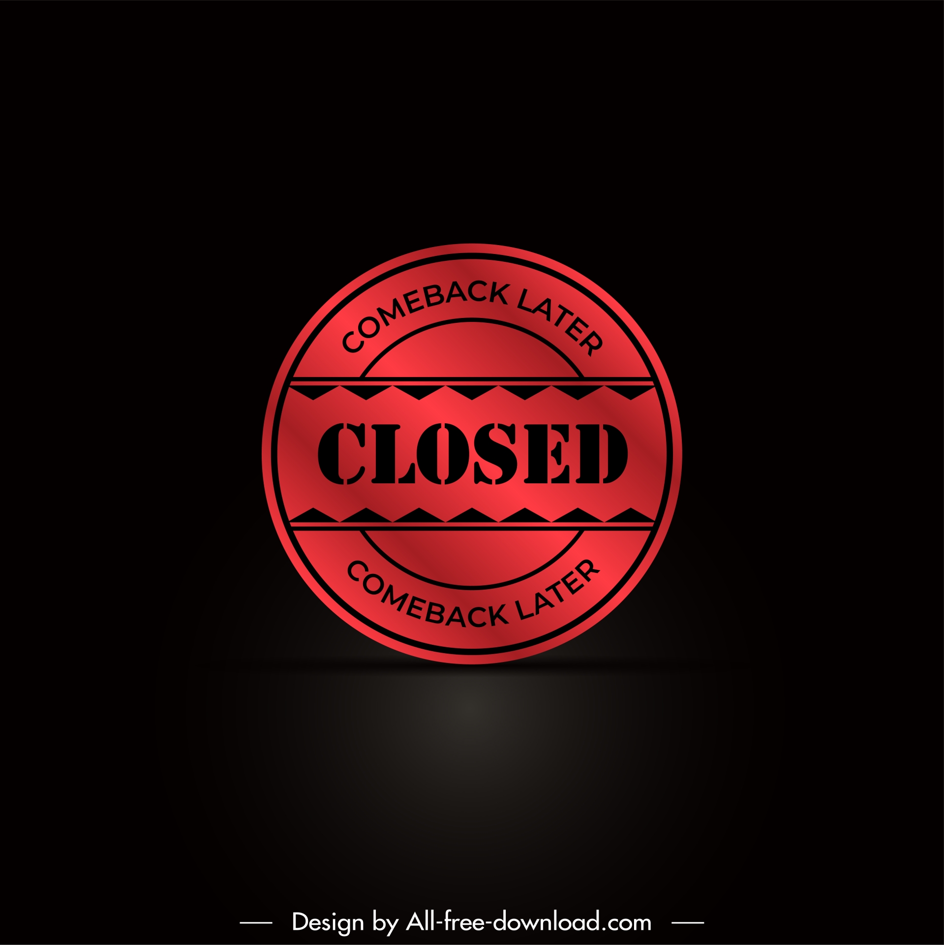 closed stamp template elegant dark symmetric geometry