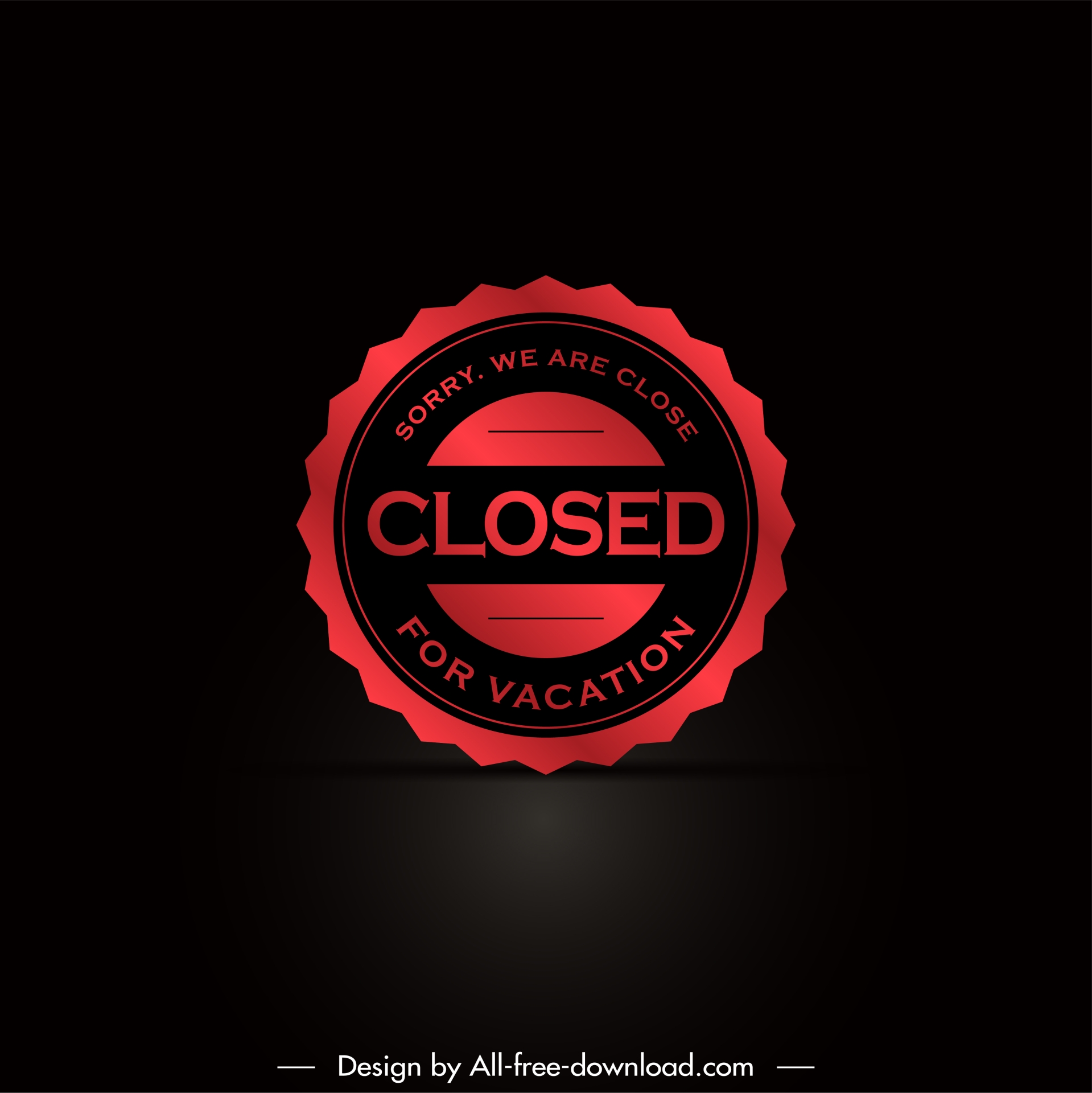 closed stamp template dark flat