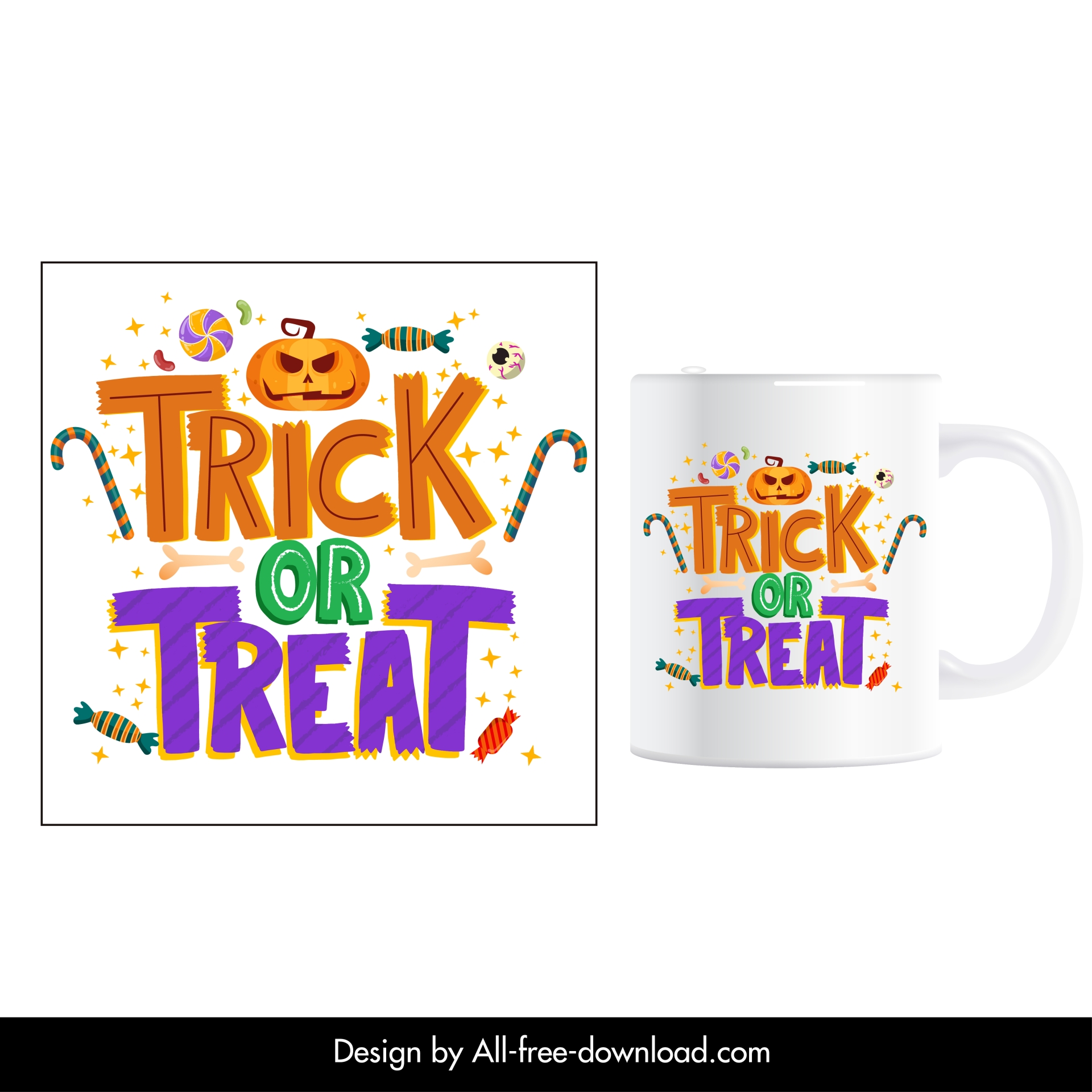 halloween cup design elements frightening elements decor