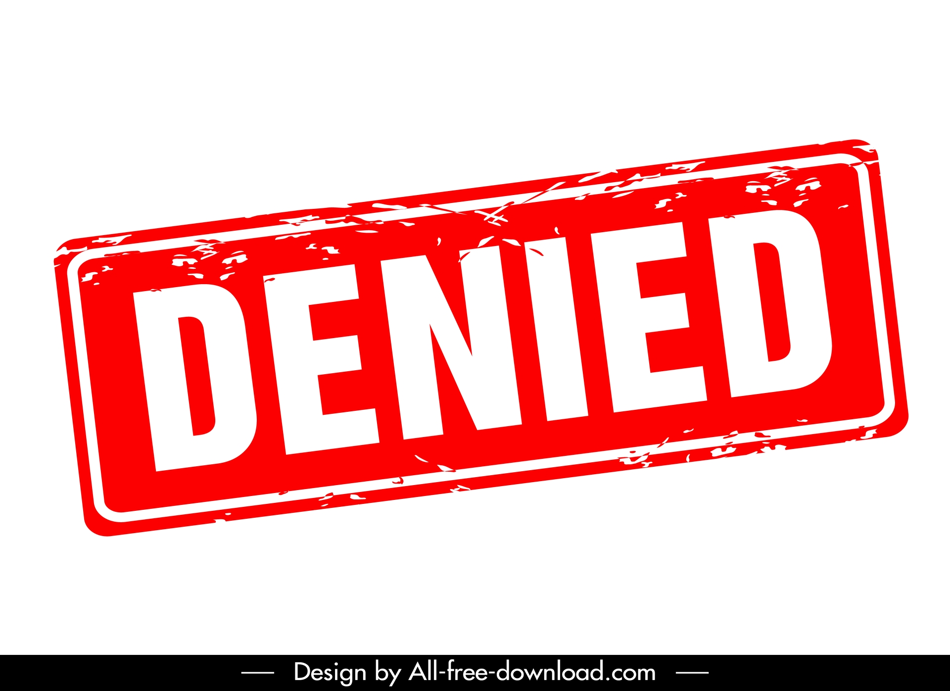 denied stamp sign template flat classical rectangular frame 