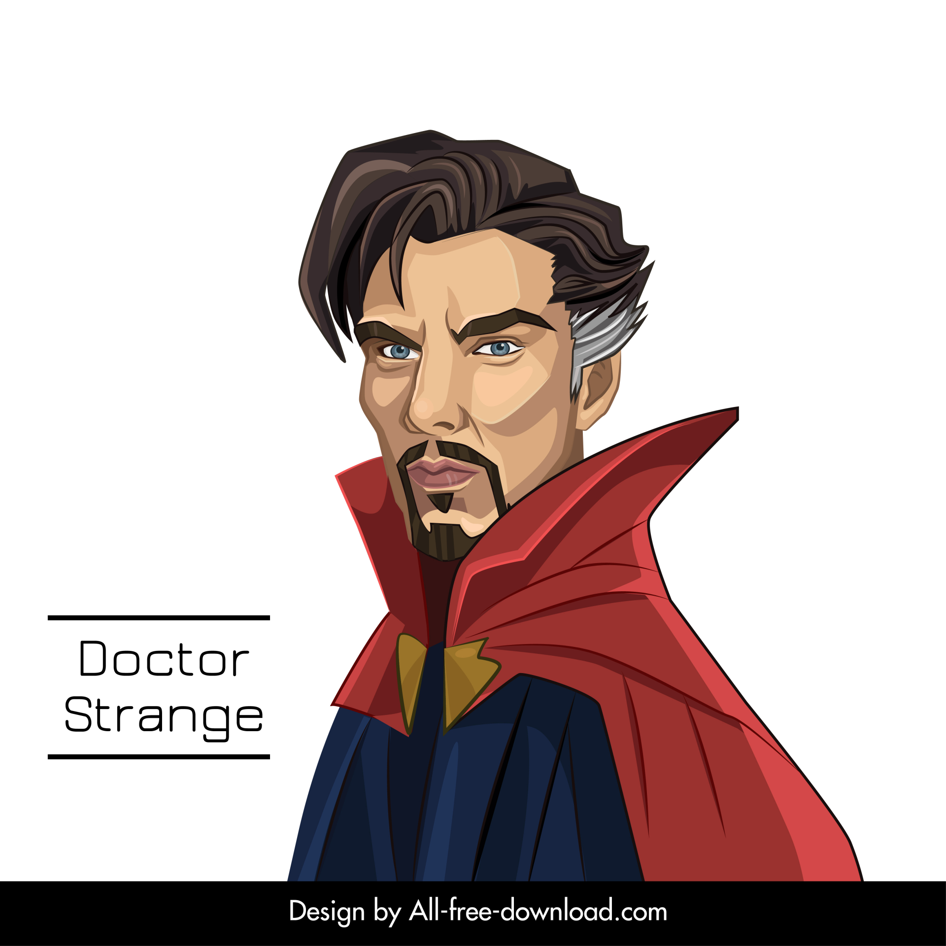 doctor strange benedict cumberbatch icon cartoon character sketch