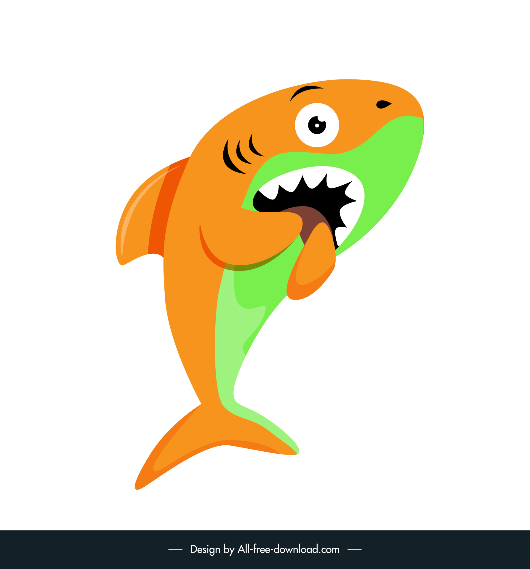 baby shark icon funny cartoon sketch