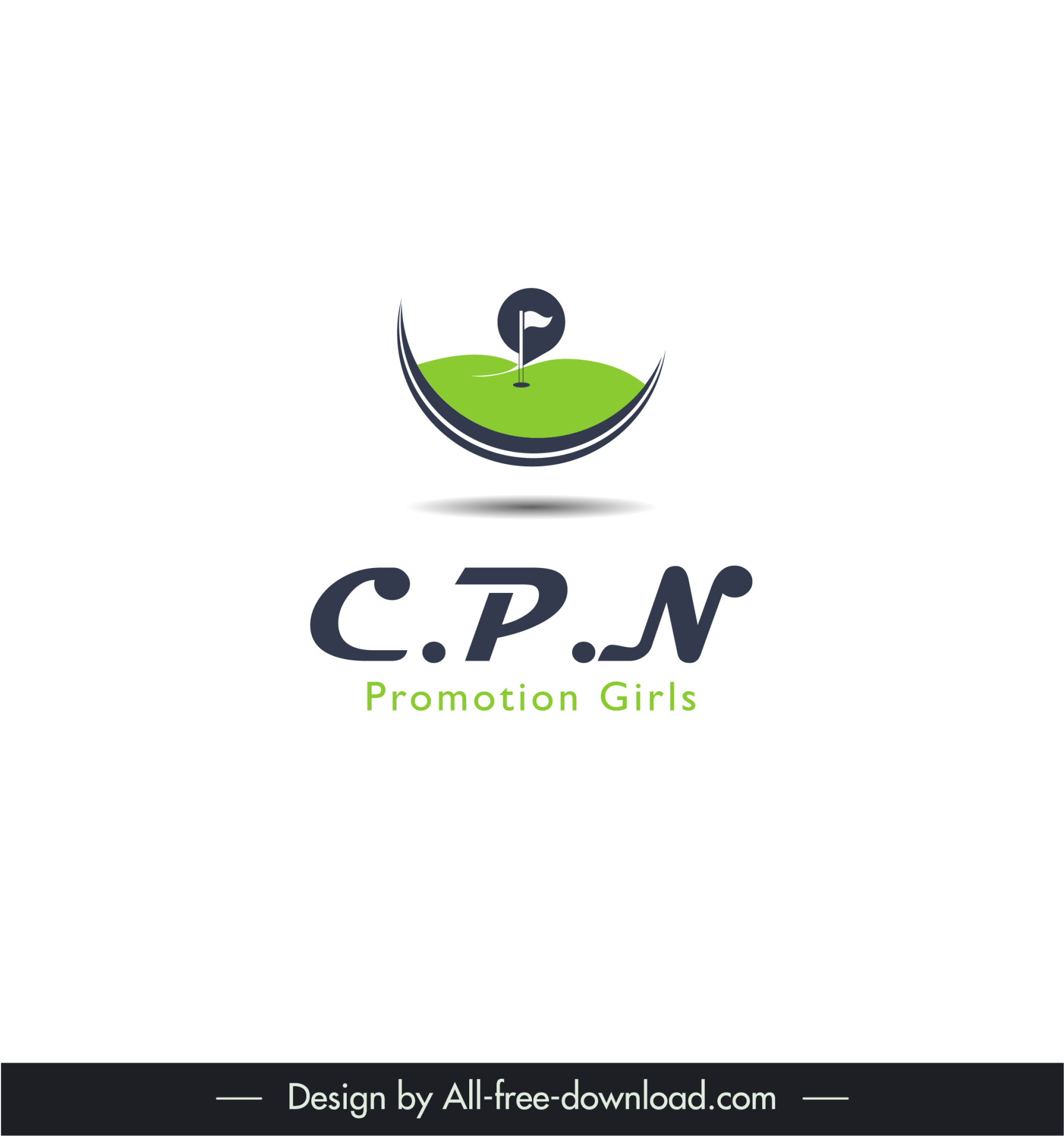 logo golf cpn promotion girls template flat golf course texts sketch