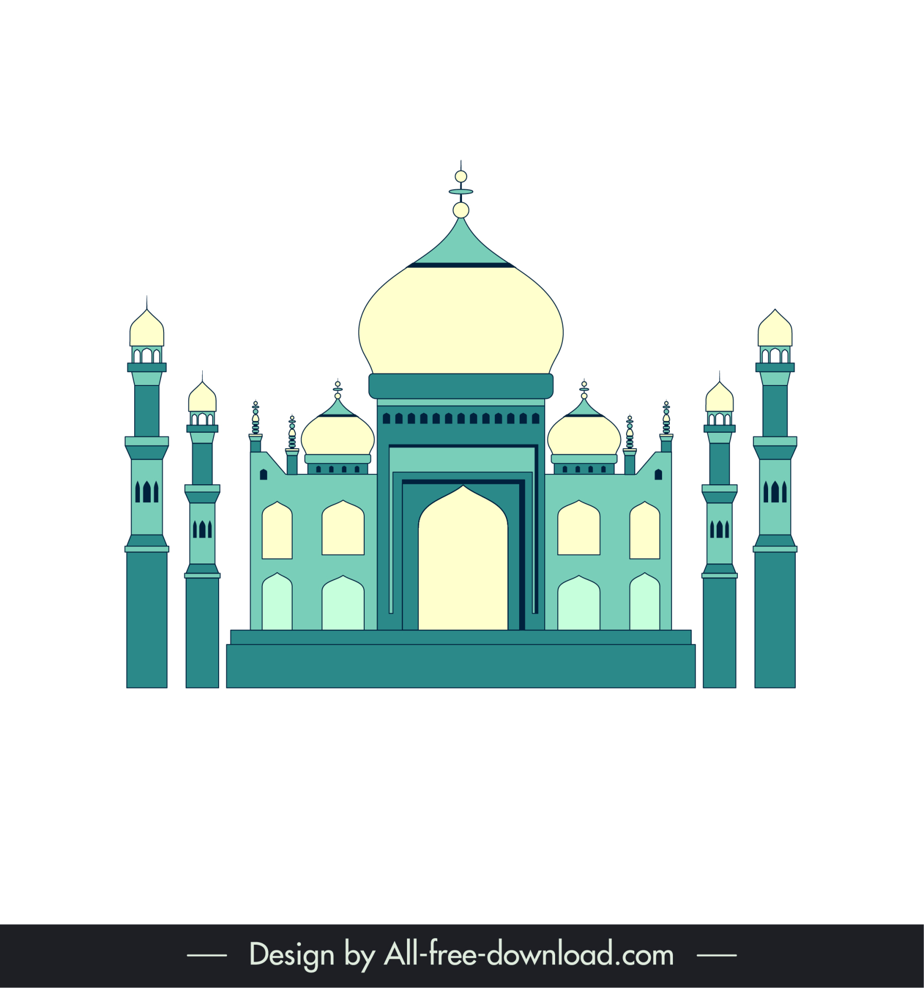 ahmedabad india royal architecture template elegant flat symmetric sketch