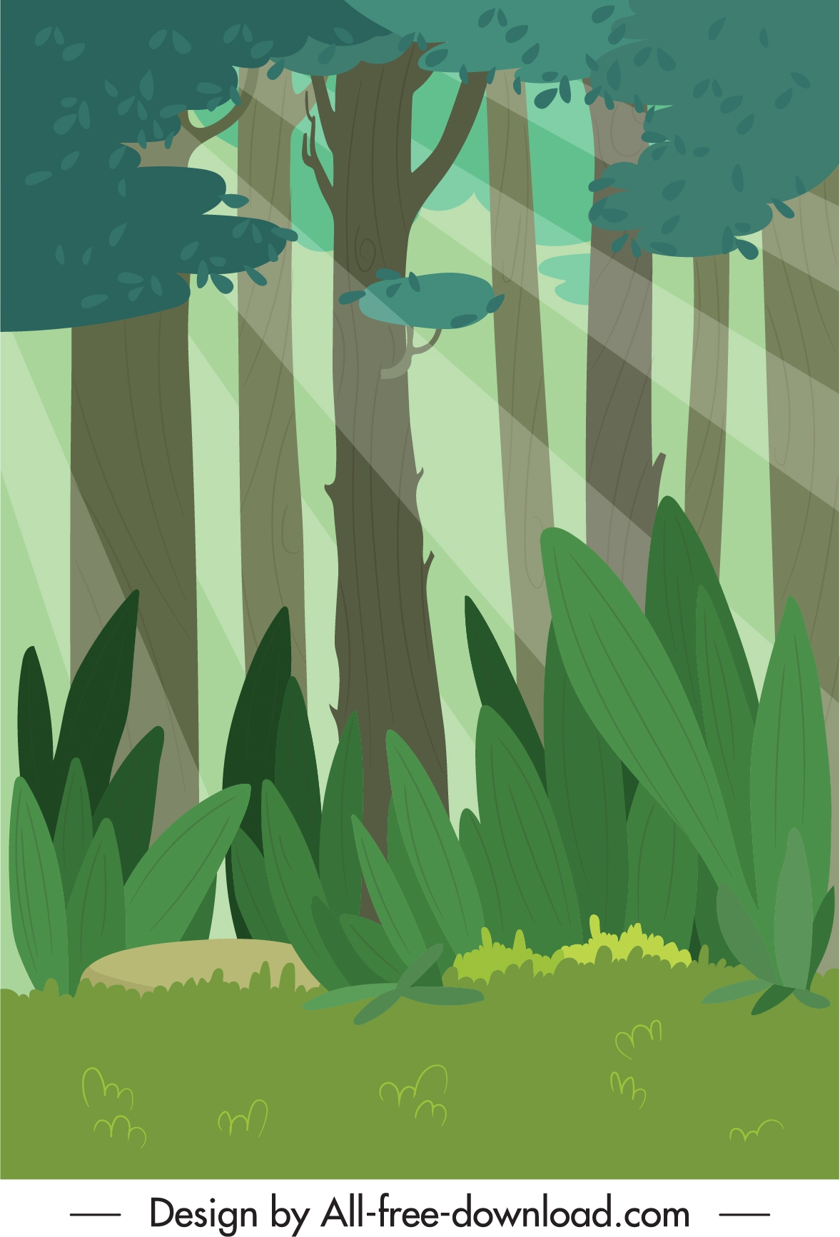 nature scene background colorful classic flat sketch