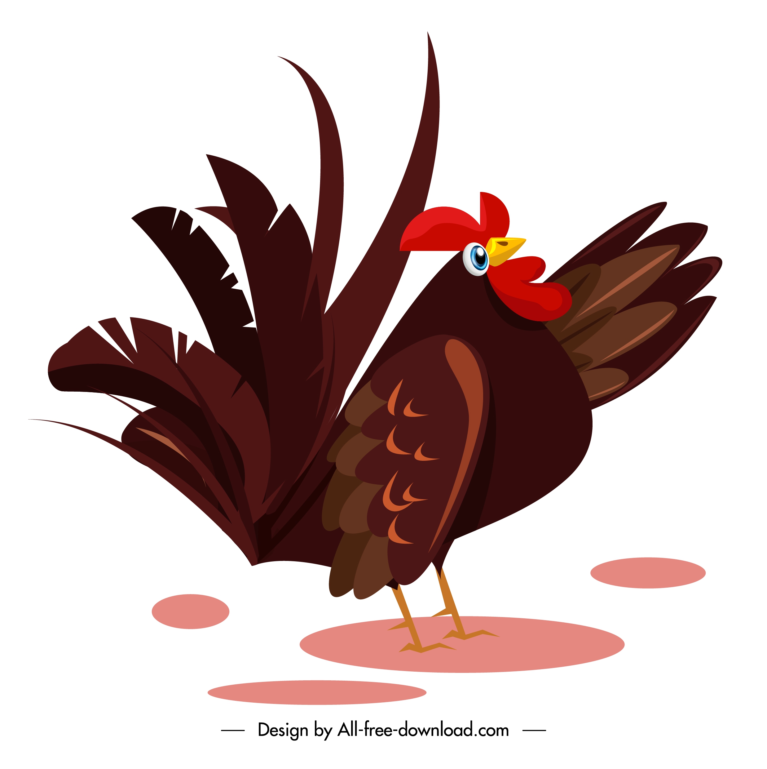 hen icon colored classic design cartoon sketch