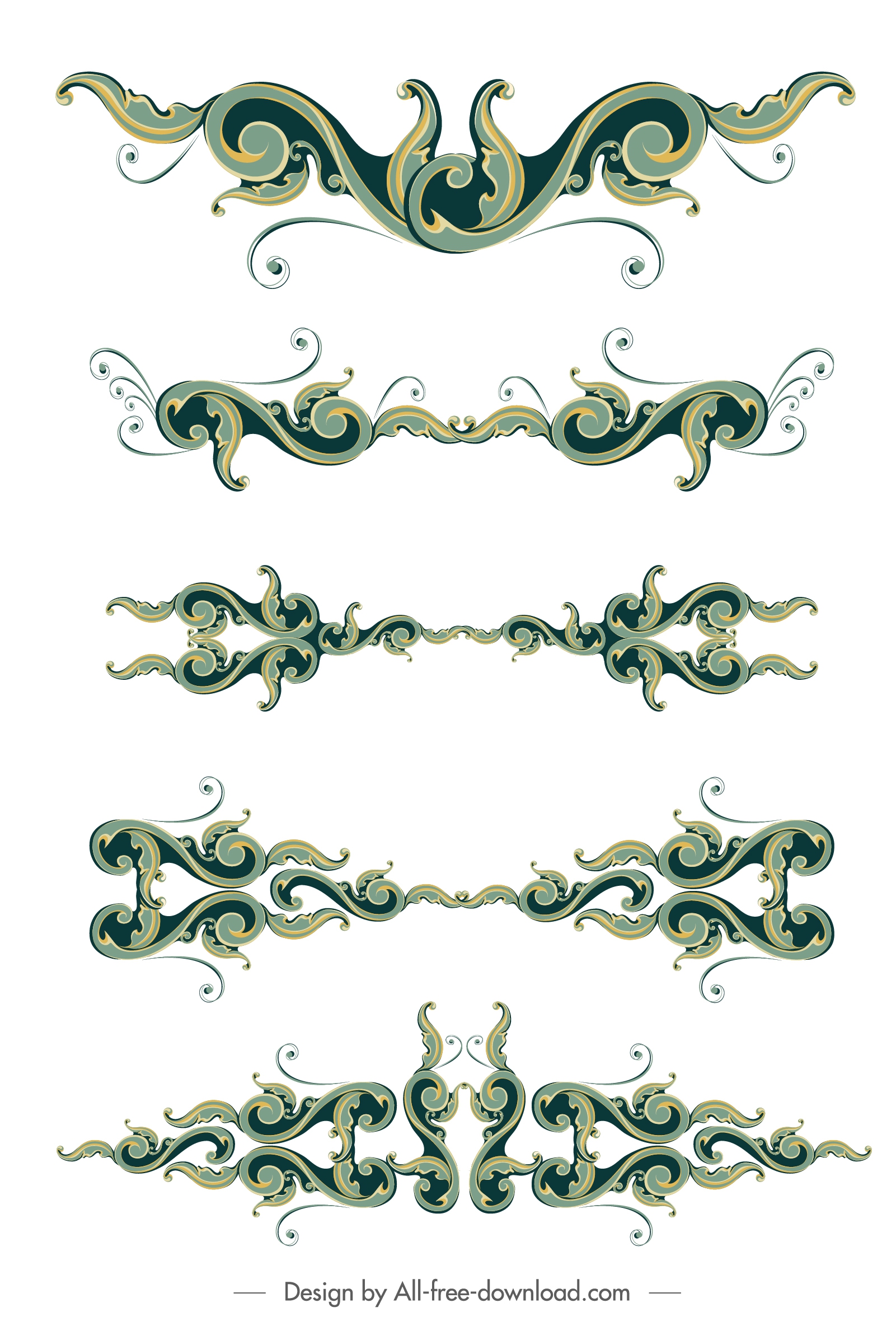 document decorative templates vintage design symmetric curved decor