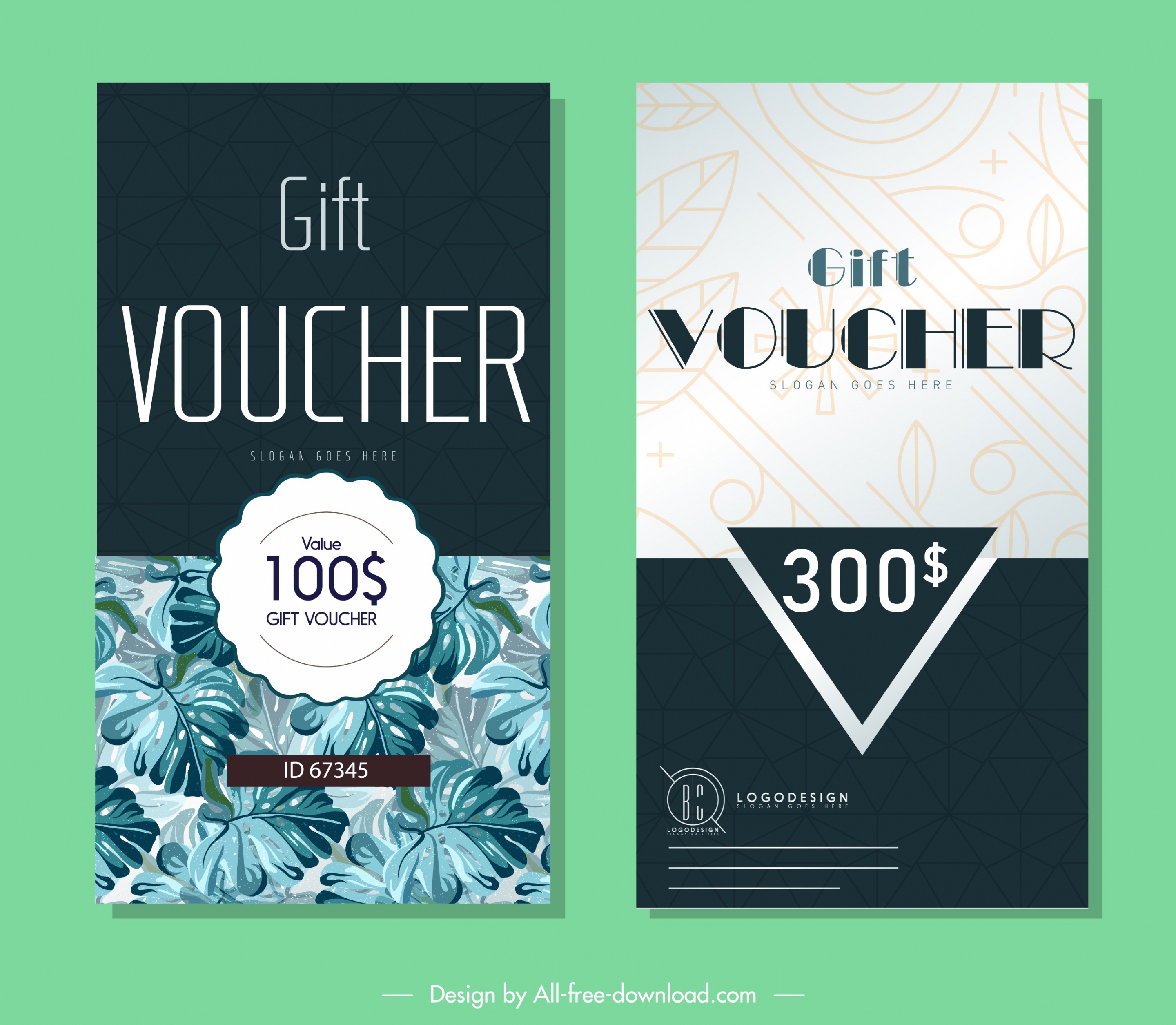 gift voucher templates elegant contrast vertical nature design