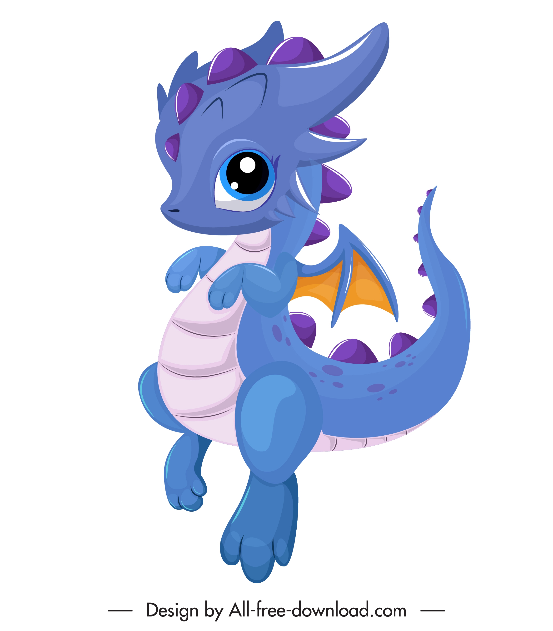 european dragon icon cute cartoon character sketch