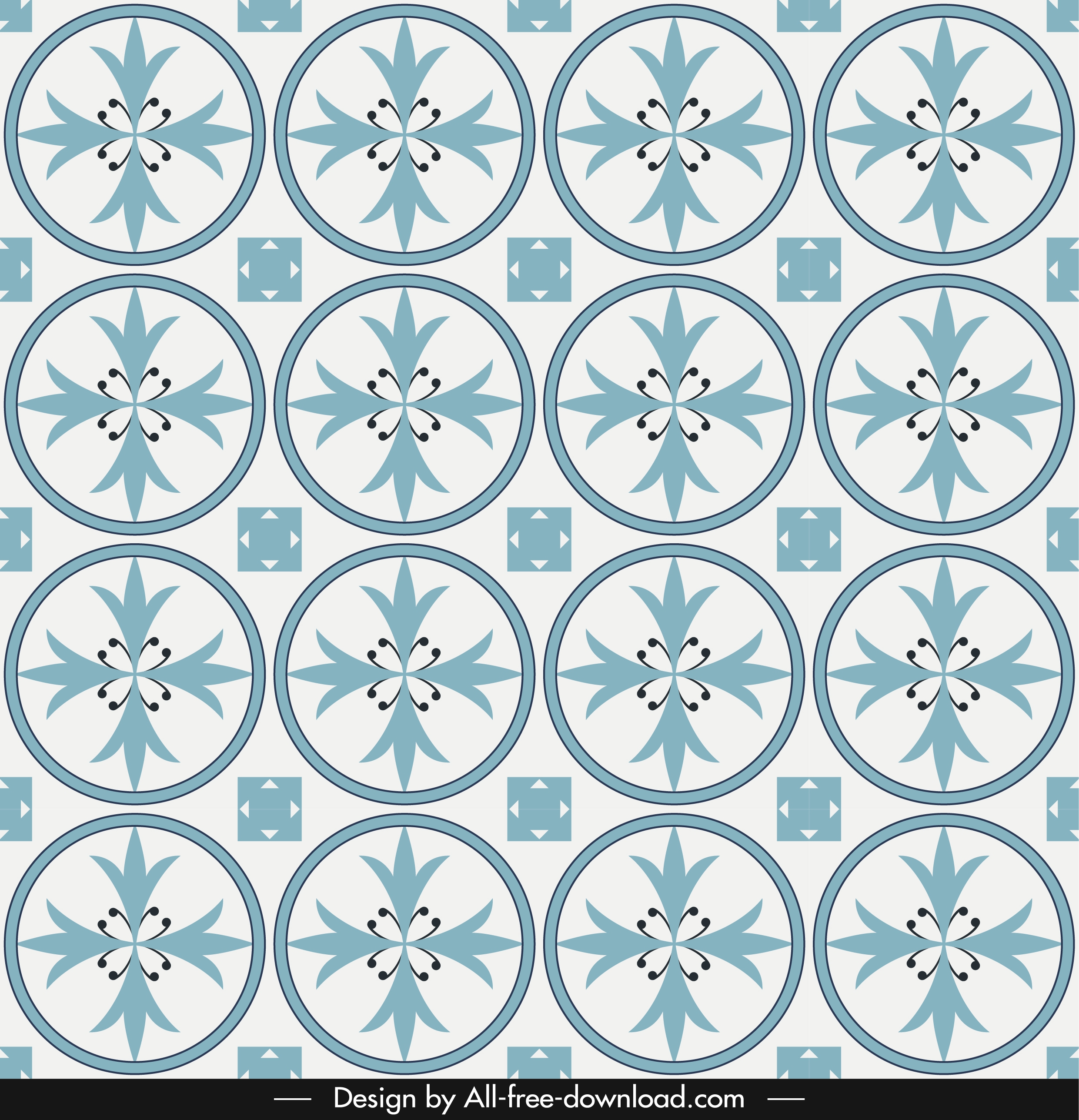 decorative pattern template repeating circles symmetric flora shapes