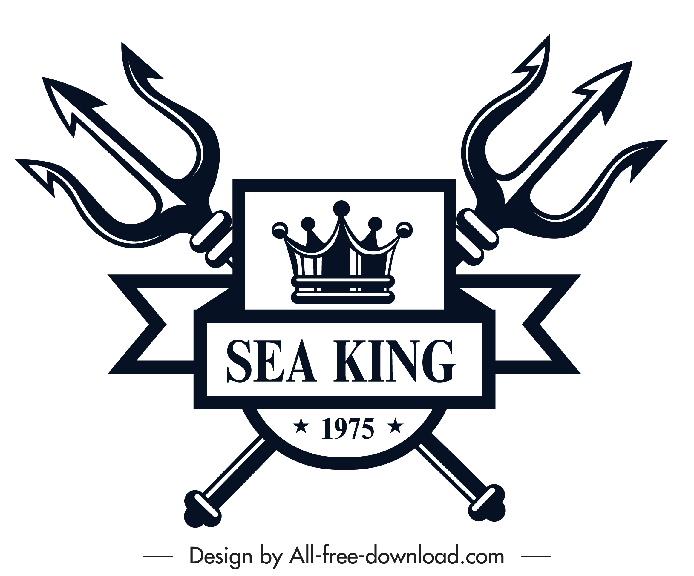 marine logo template royal emblem symmetrical sketch