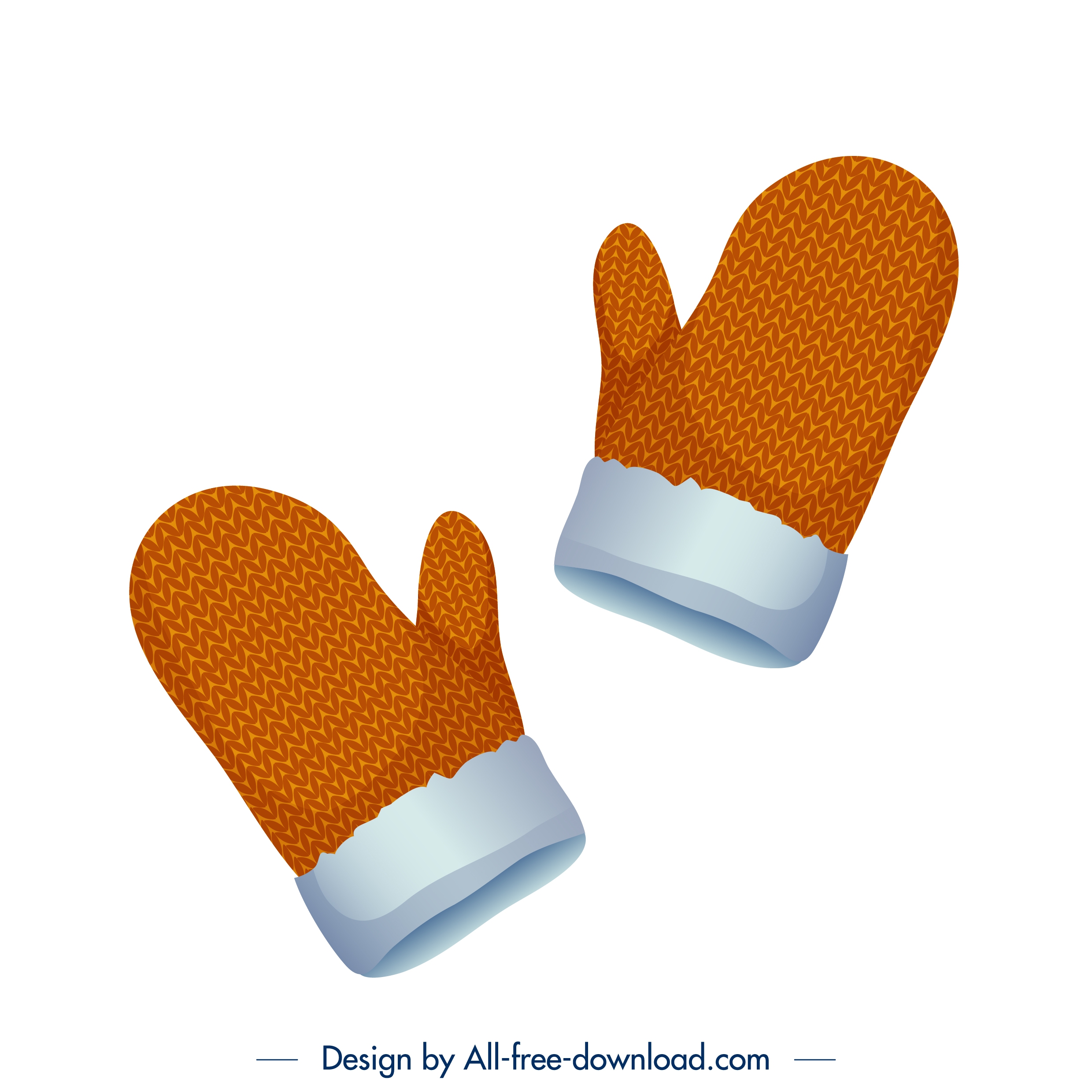 woolen gloves icons orange mockup design