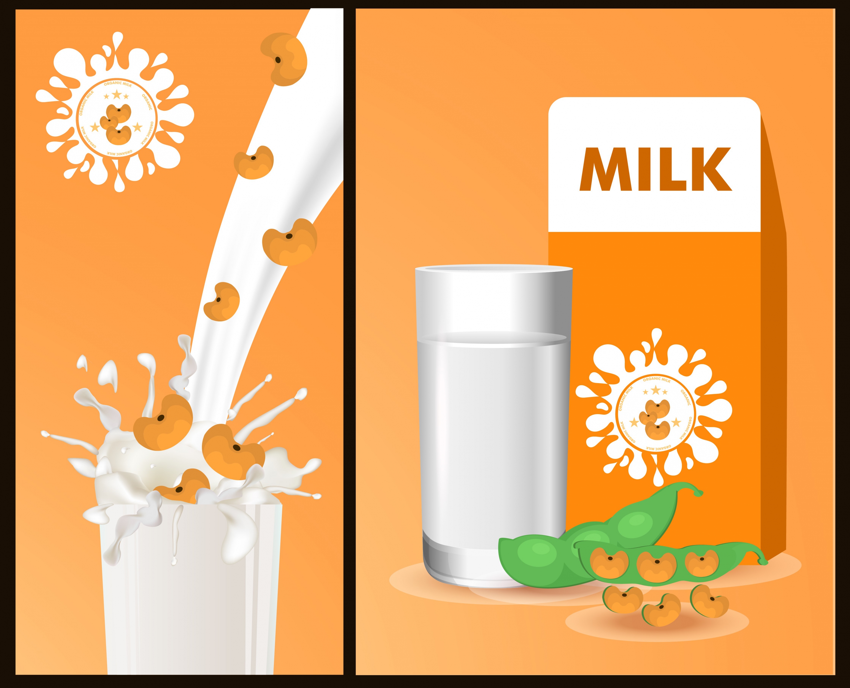 soybean milk advertising bottle glass splashing liquid icons