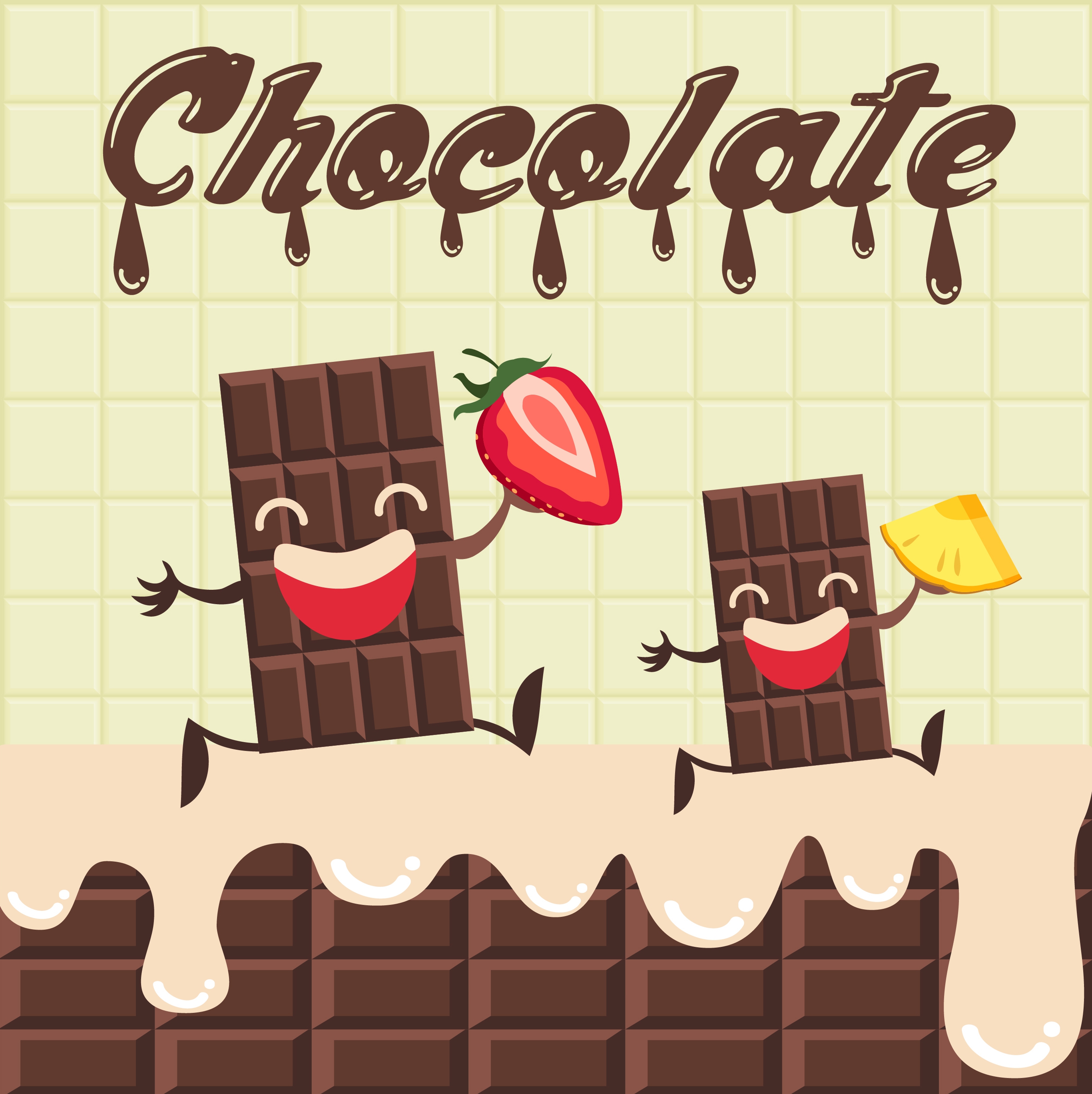 chocolate advertisement funny stylized design melting decoration