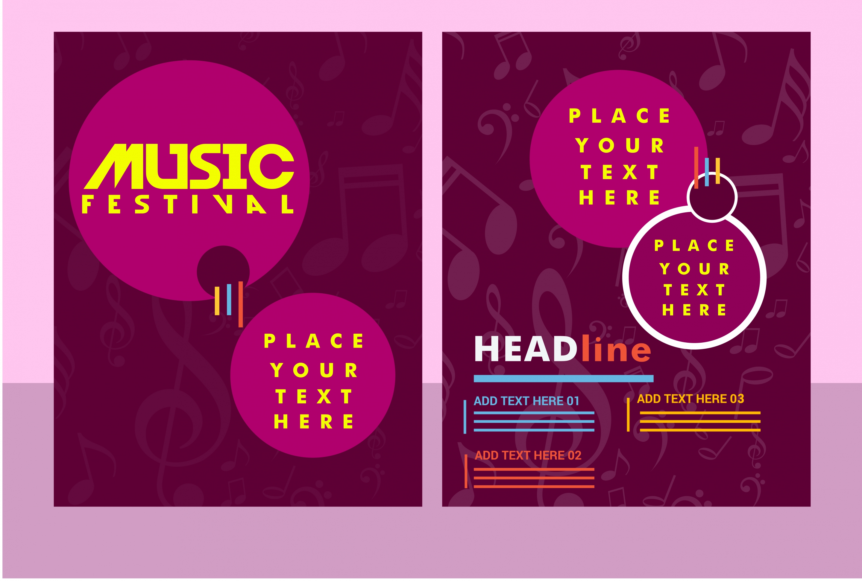 music festival banner violet vignette background design