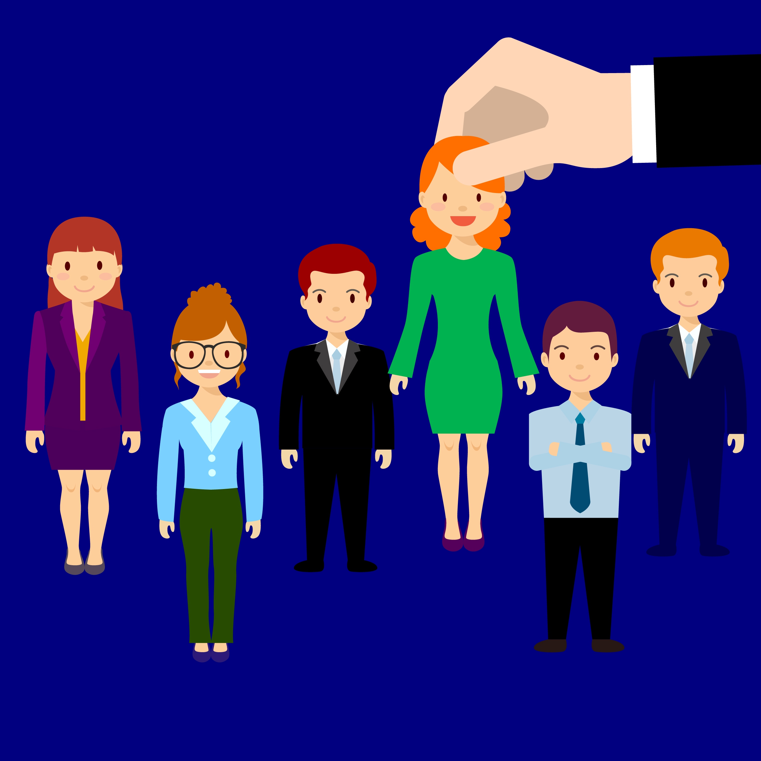 employment candidate selection concept colored human icons design