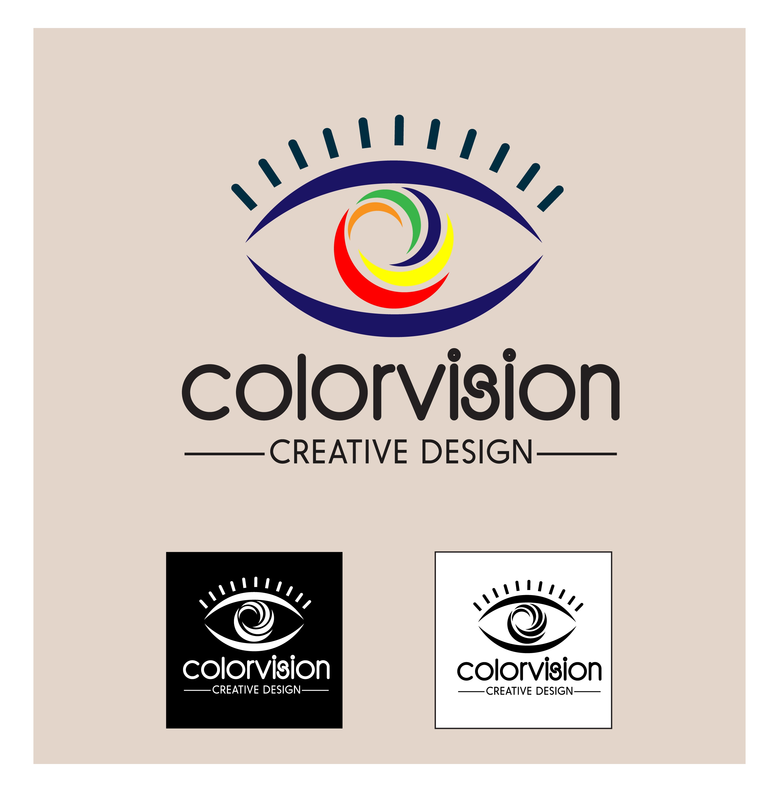 color vision design concept illustration with abstract eyes