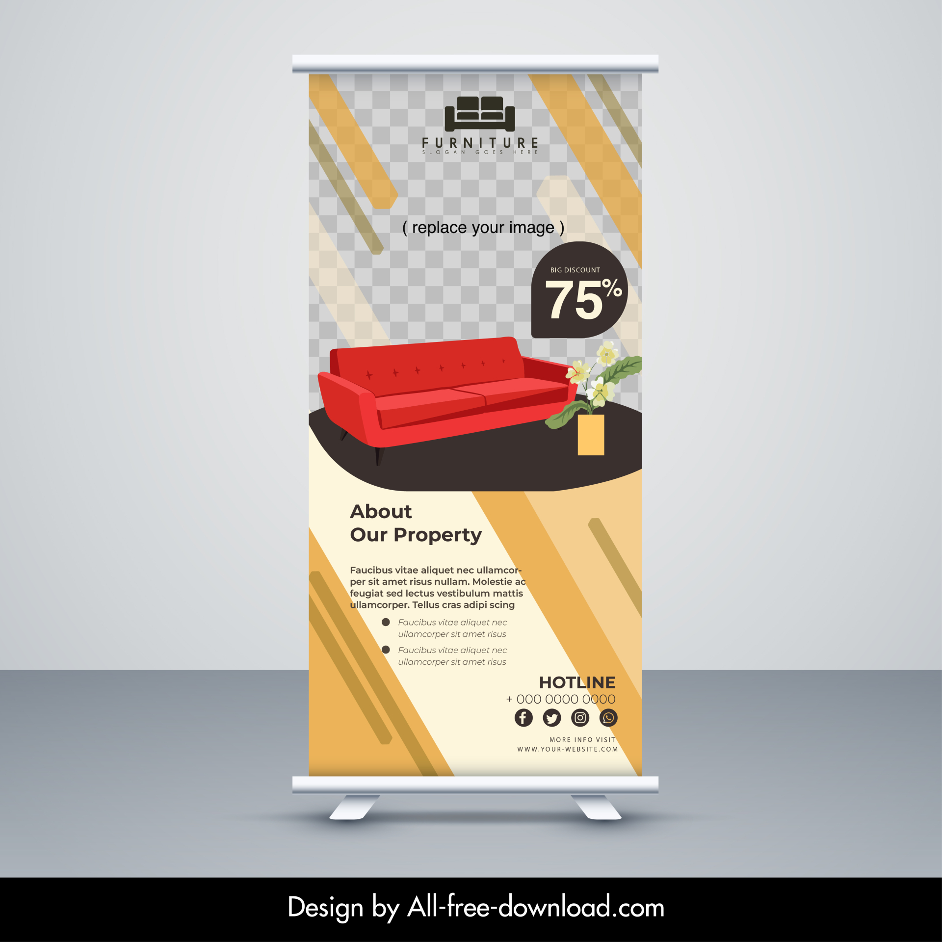 furniture advertising banner template elegant roll up 