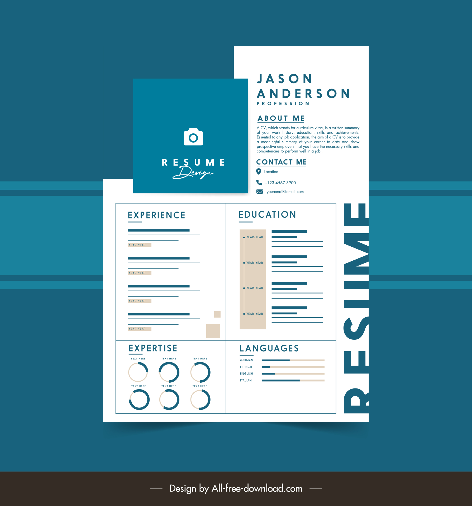 minimal cv template modern elegant horizontal vertical decor