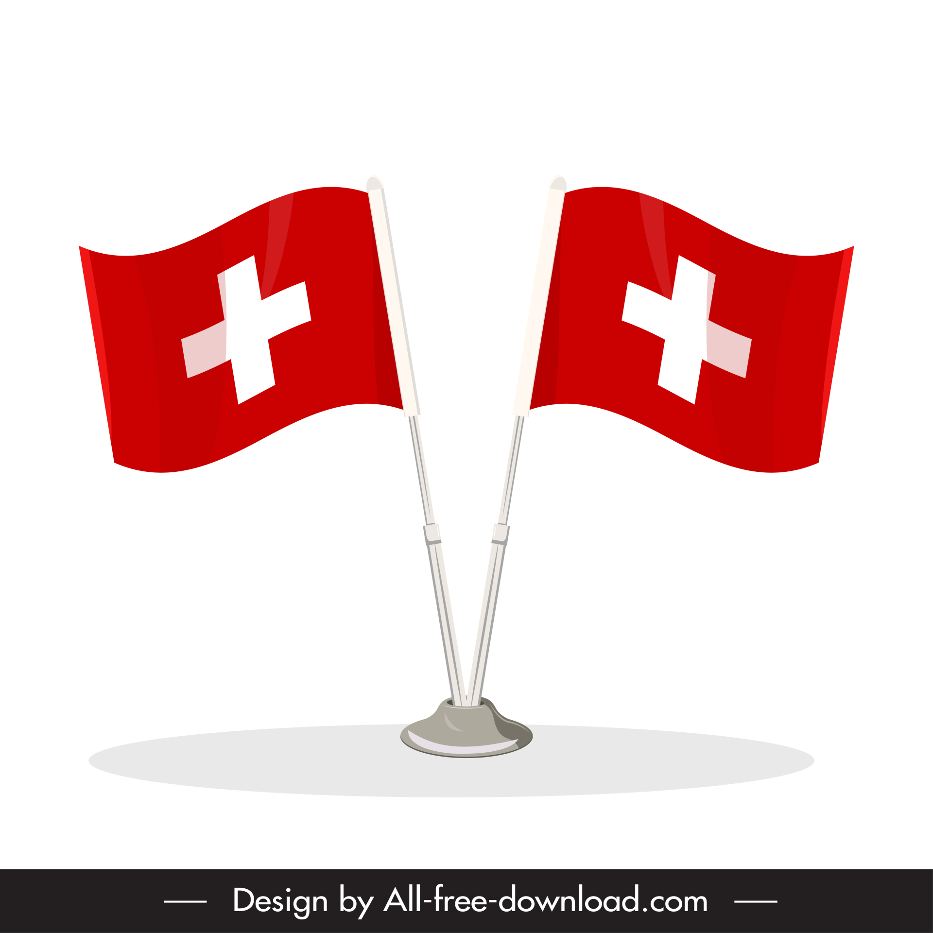 switzerland flag design elements symmetric modern design 